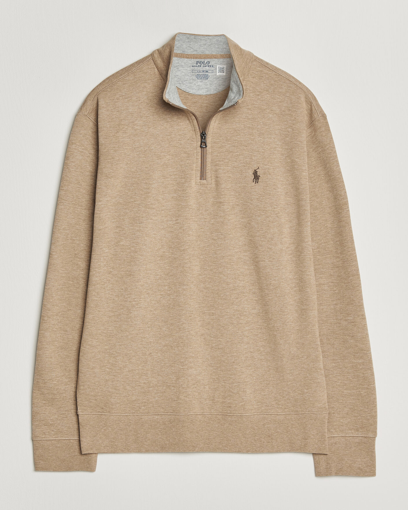 Herre | Trøjer | Polo Ralph Lauren | Double Knit Half Zip Warm Brown