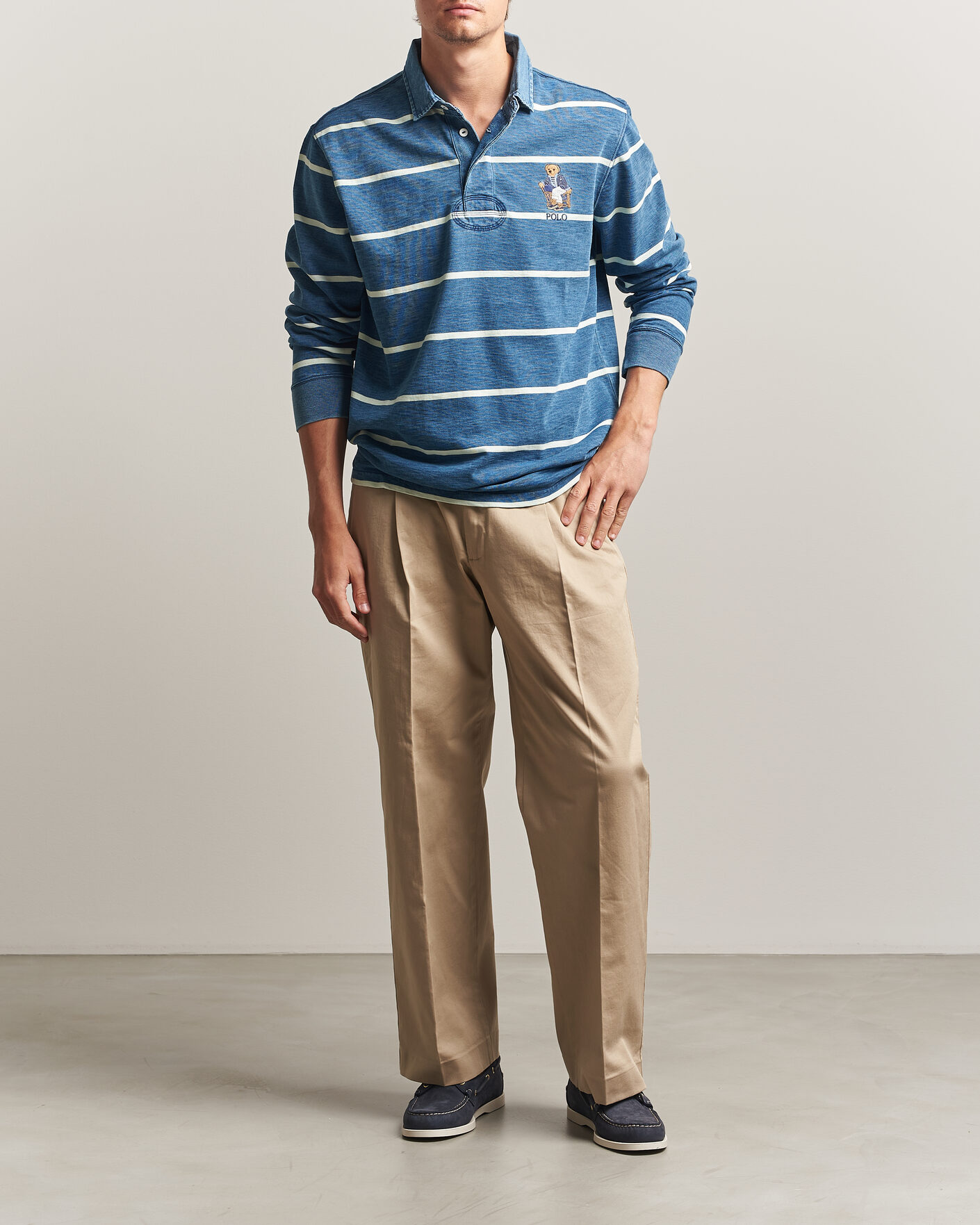 Herre | Trøjer | Polo Ralph Lauren | Striped Indigo Rugby Newport Bear