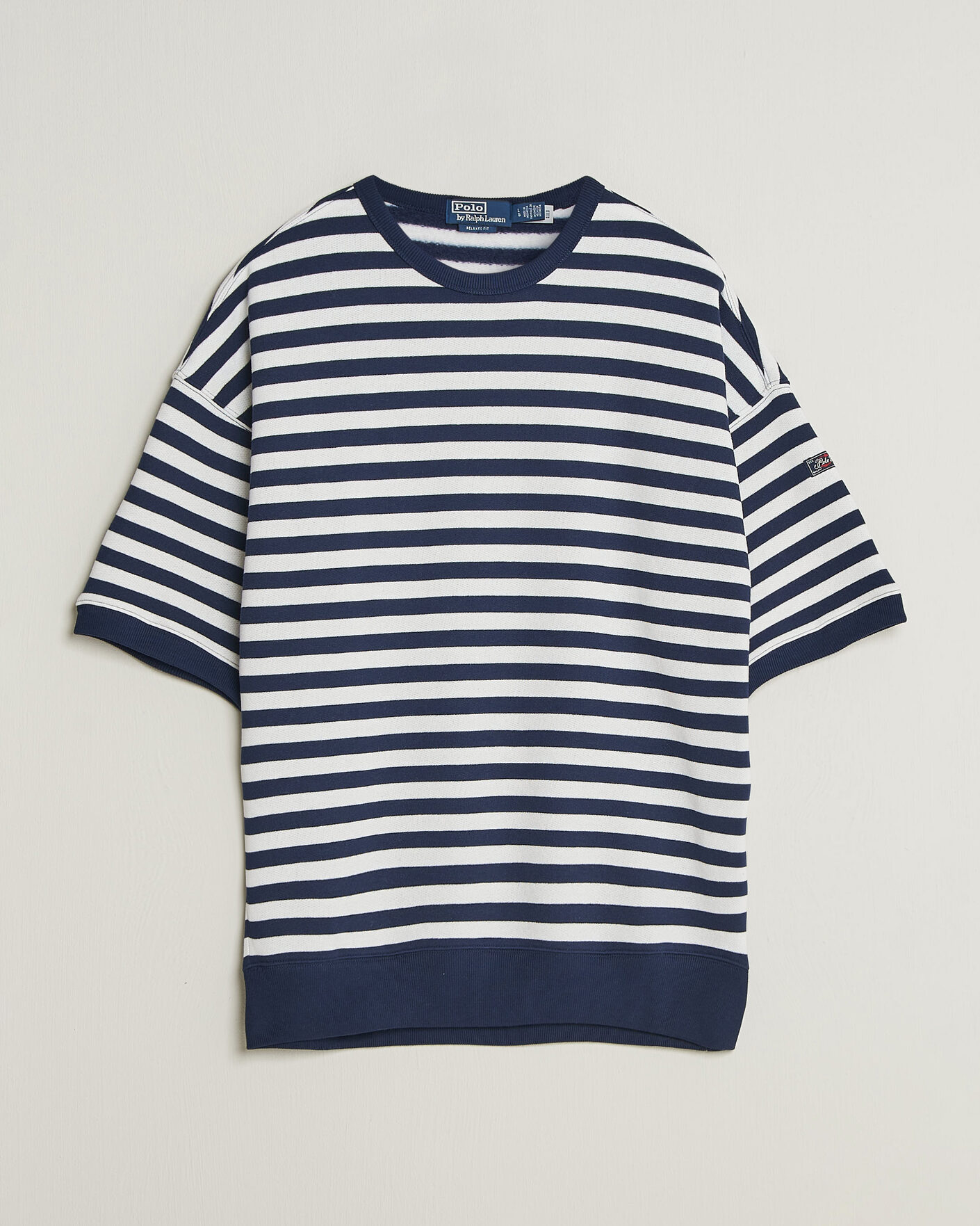 Herre | T-Shirts | Polo Ralph Lauren | Striped Short Sleeve Sweater Newport Navy/White