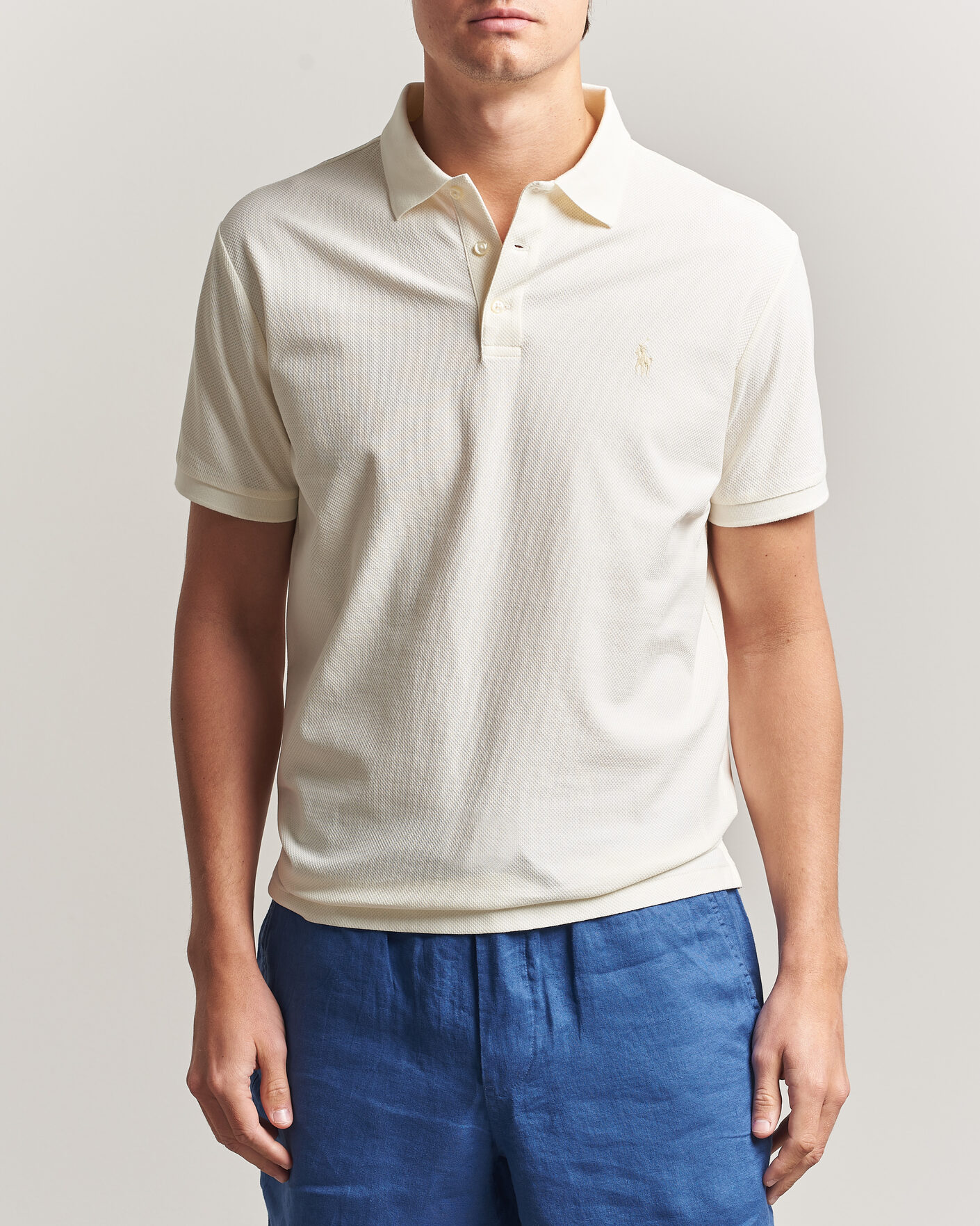 Herre | Polotrøjer | Polo Ralph Lauren | Honeycomb Texture Polo Pale Cream