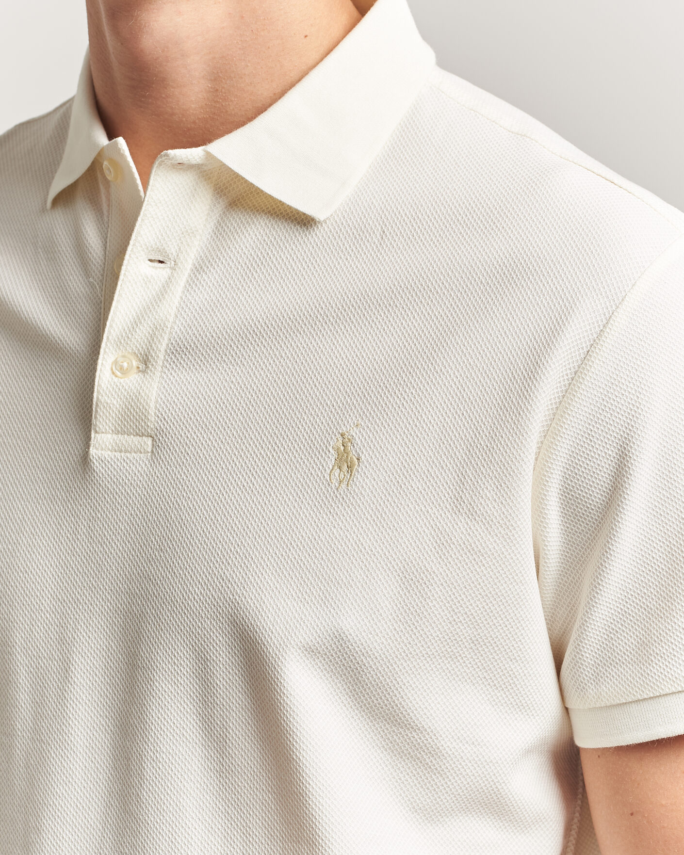 Herre | Polotrøjer | Polo Ralph Lauren | Honeycomb Texture Polo Pale Cream