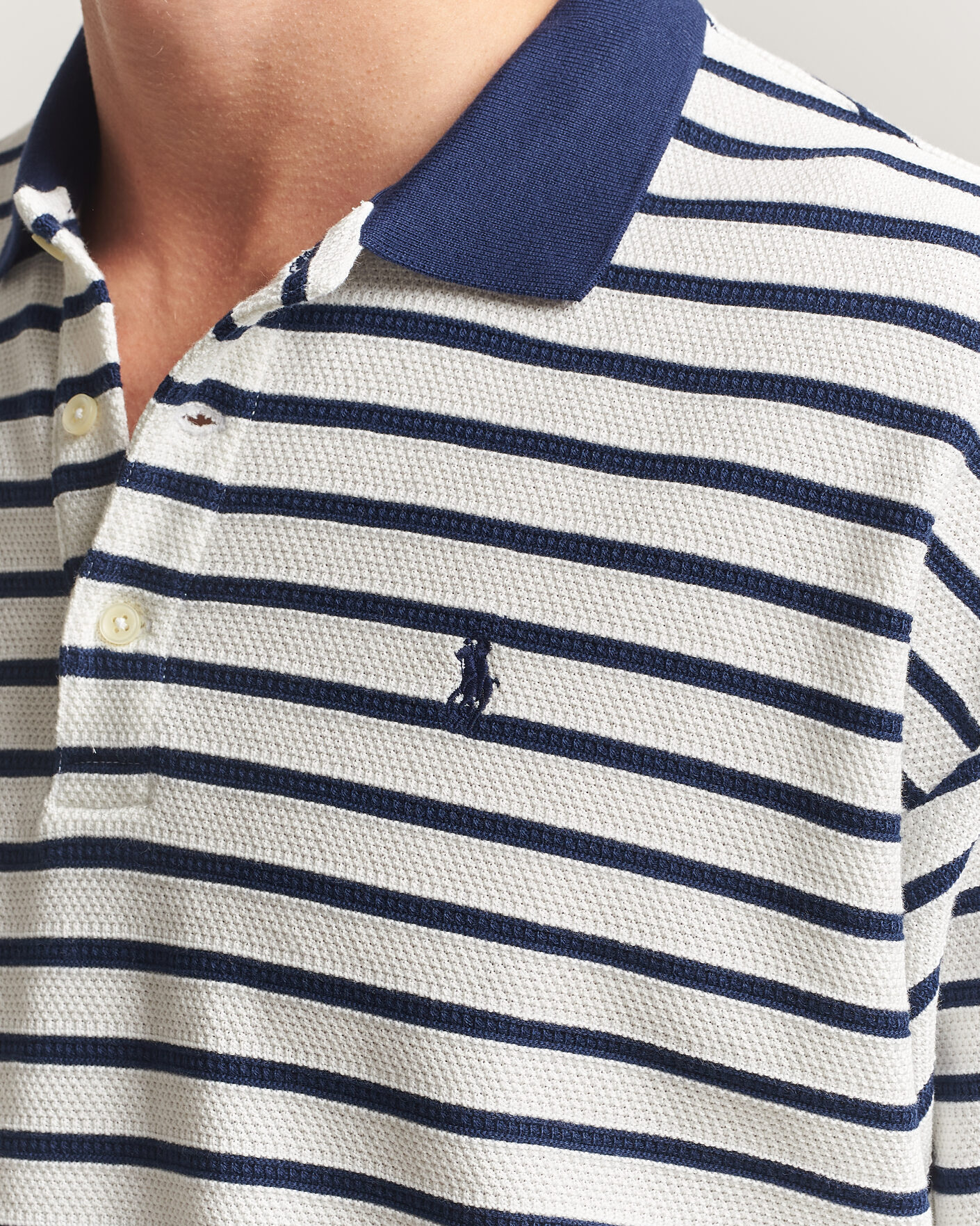 Herre | Polotrøjer | Polo Ralph Lauren | Jacquard Interlock Striped Polo Nevis/Newport Navy