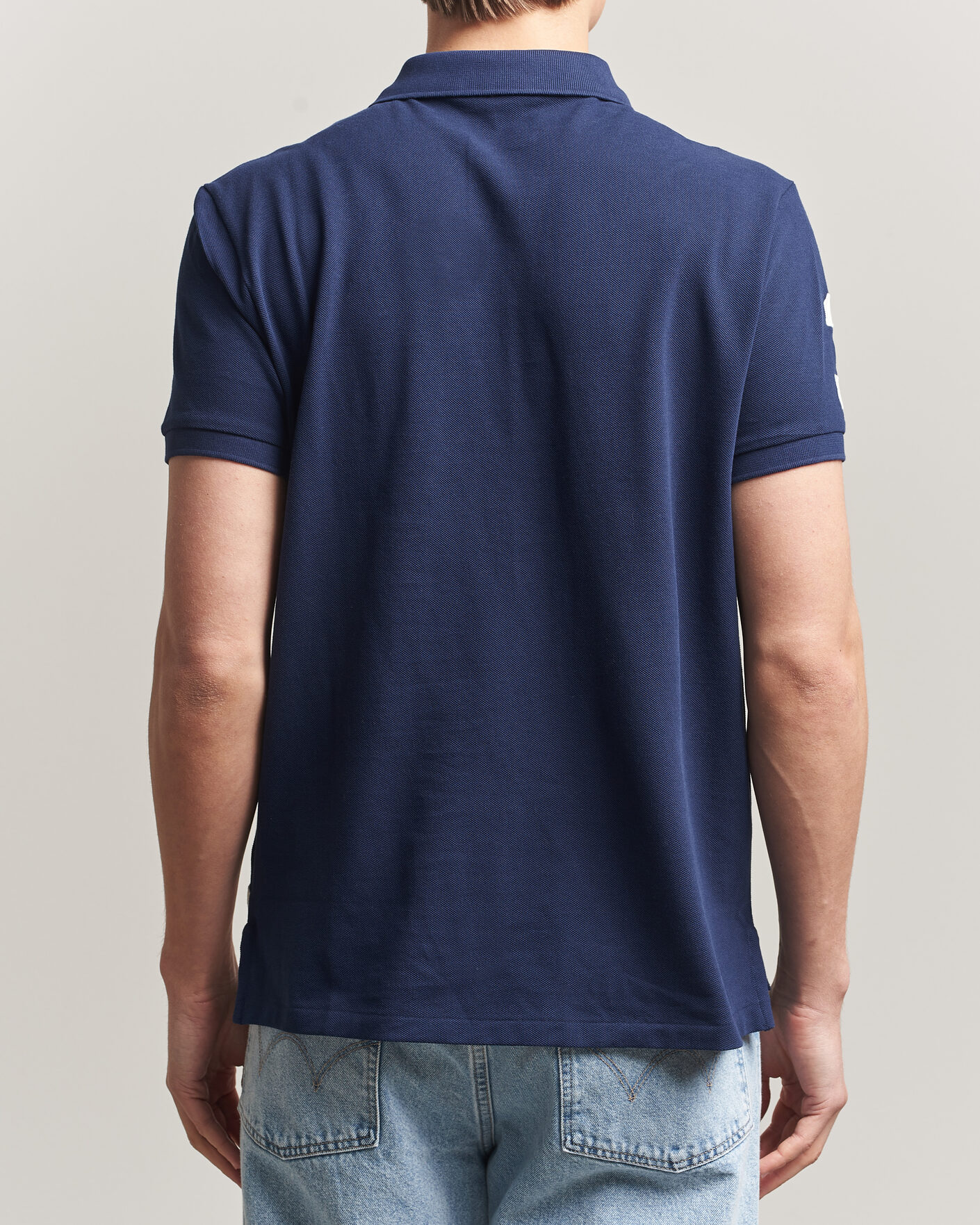 Herre | Polotrøjer | Polo Ralph Lauren | Custom Slim Diagonal Stipe Polo Newport Navy/Nevis