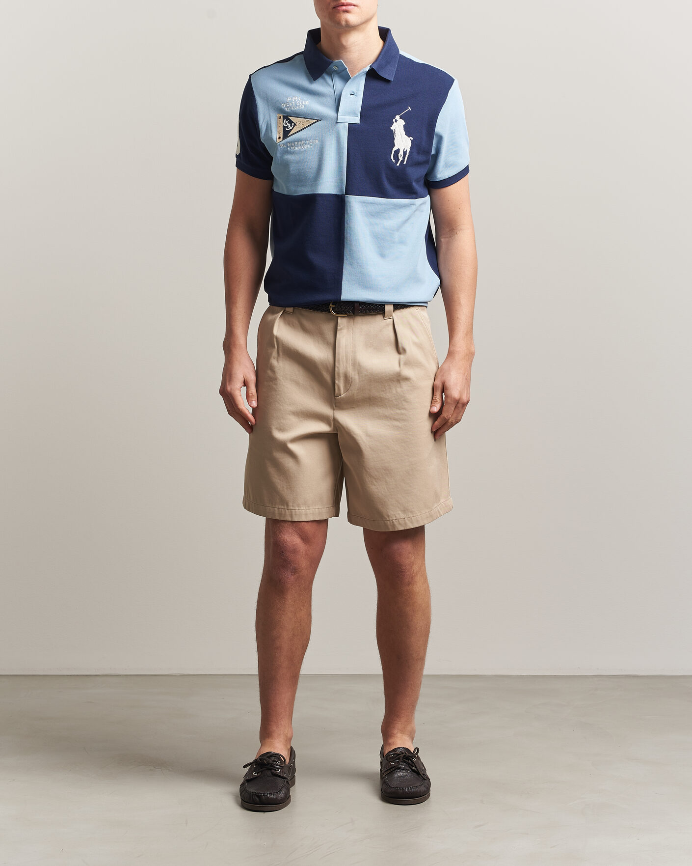 Herre | Polotrøjer | Polo Ralph Lauren | Custom Slim Rugby Block Polo NPT Navy/Powder Blue