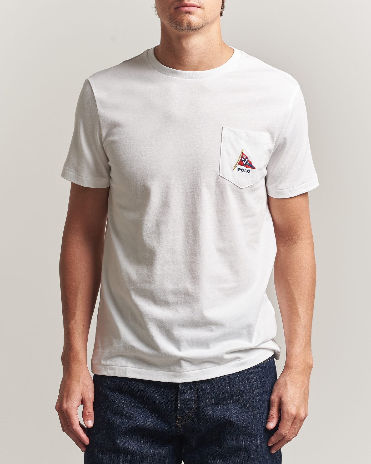 Herre | T-Shirts | Polo Ralph Lauren | Backprint Pocket Tee Newport Bear/White