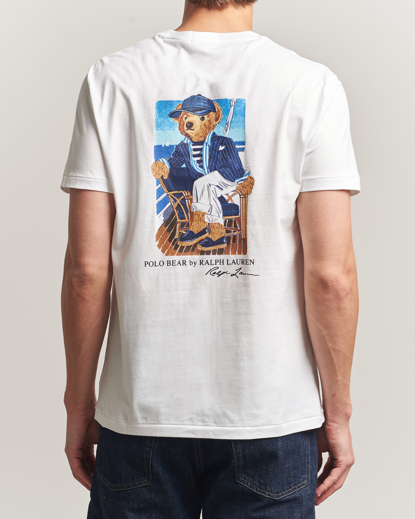 Herre | T-Shirts | Polo Ralph Lauren | Backprint Pocket Tee Newport Bear/White