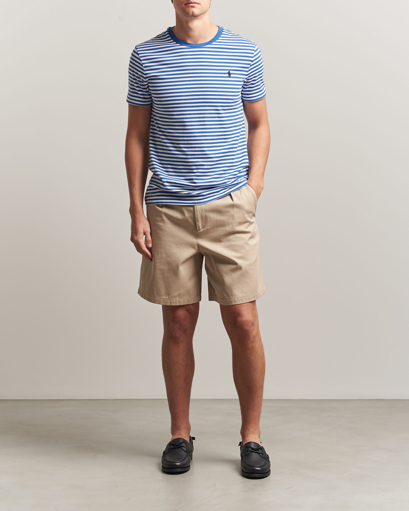 Herre | T-Shirts | Polo Ralph Lauren | Crew Neck Striped T-shirt New Iris Blue/White