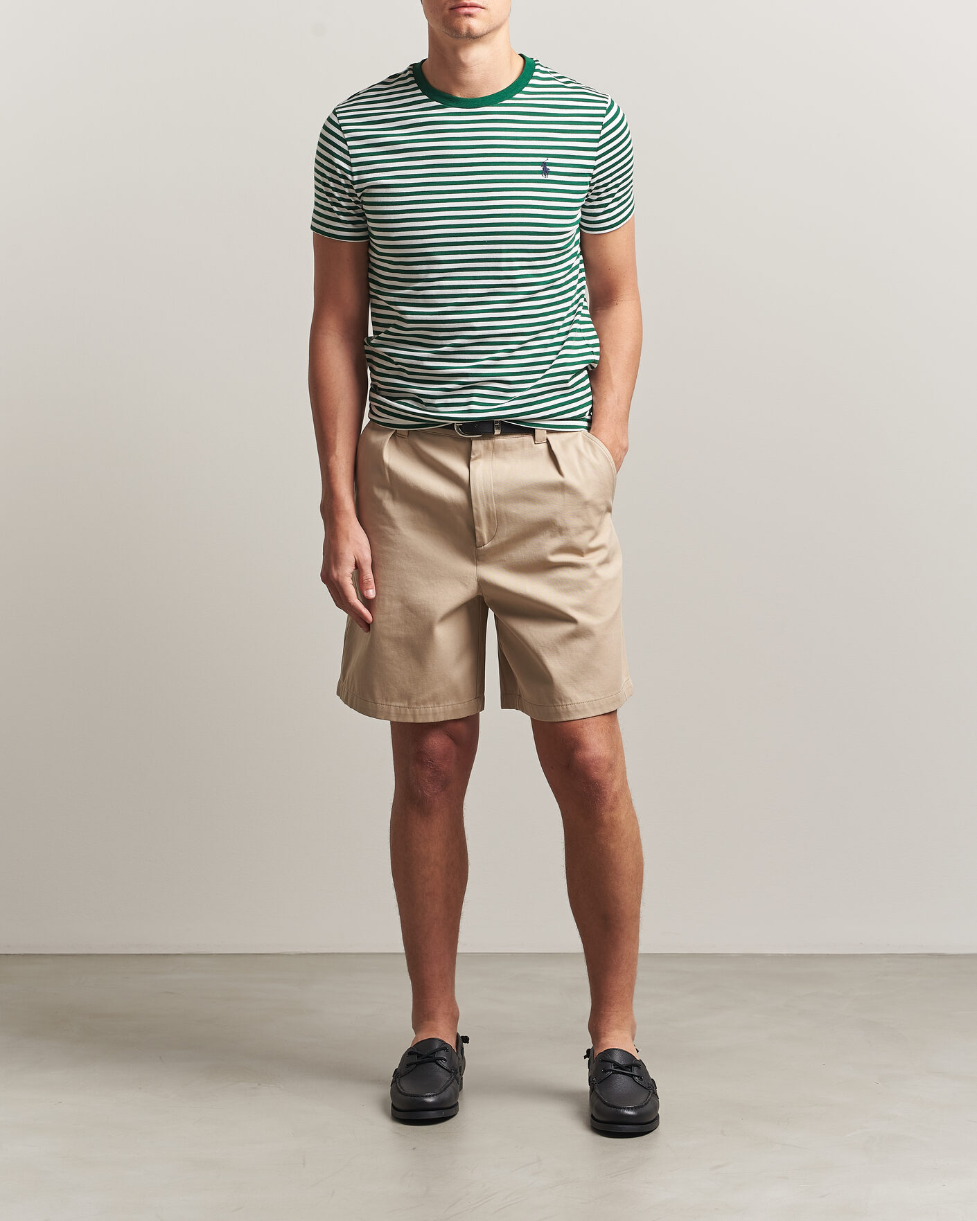 Herre | T-Shirts | Polo Ralph Lauren | Crew Neck Striped T-shirt New Forest/White