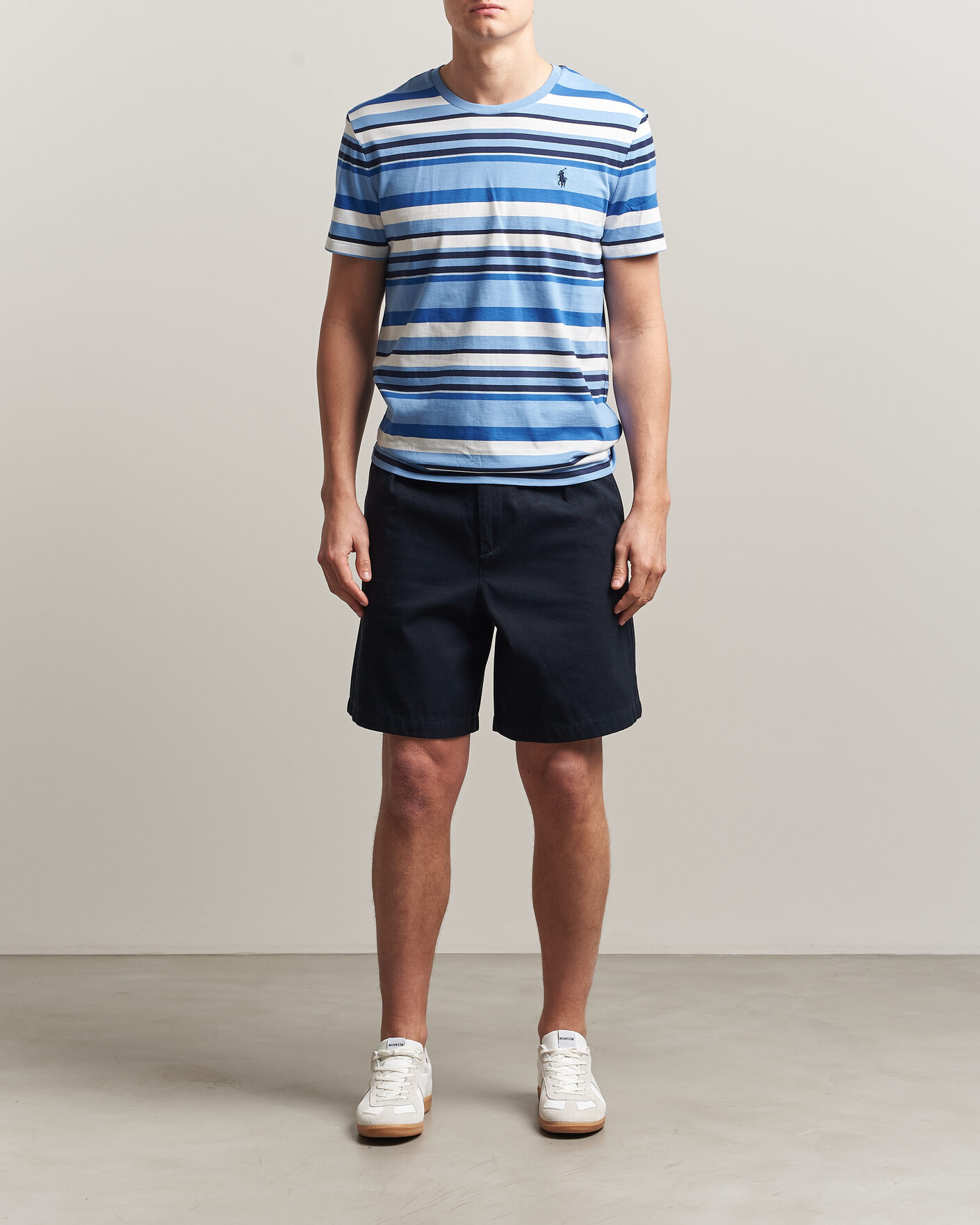 Herre | T-Shirts | Polo Ralph Lauren | Crew Neck Striped T-shirt Bristol Blue Multi