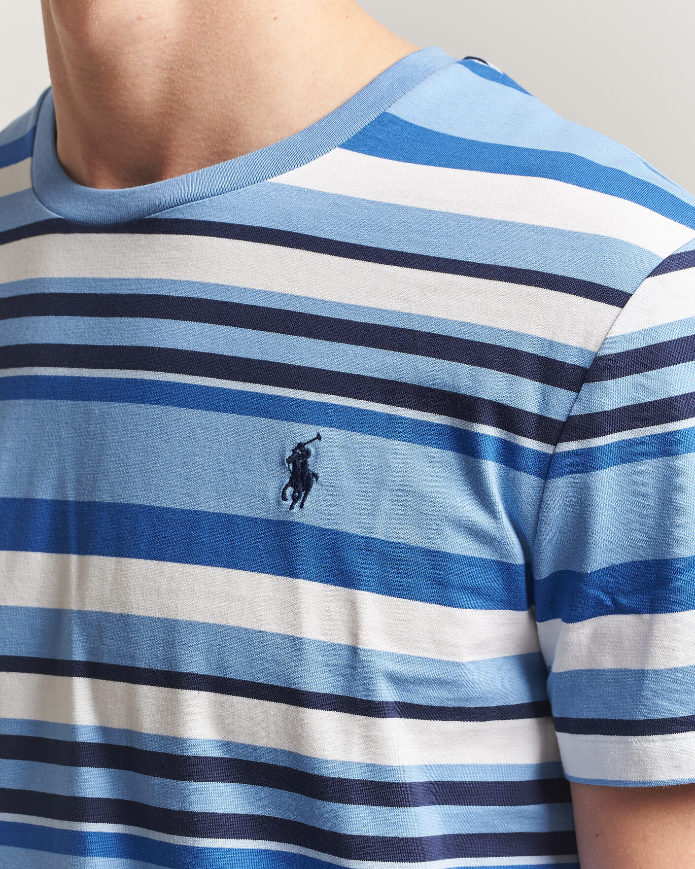 Herre | T-Shirts | Polo Ralph Lauren | Crew Neck Striped T-shirt Bristol Blue Multi