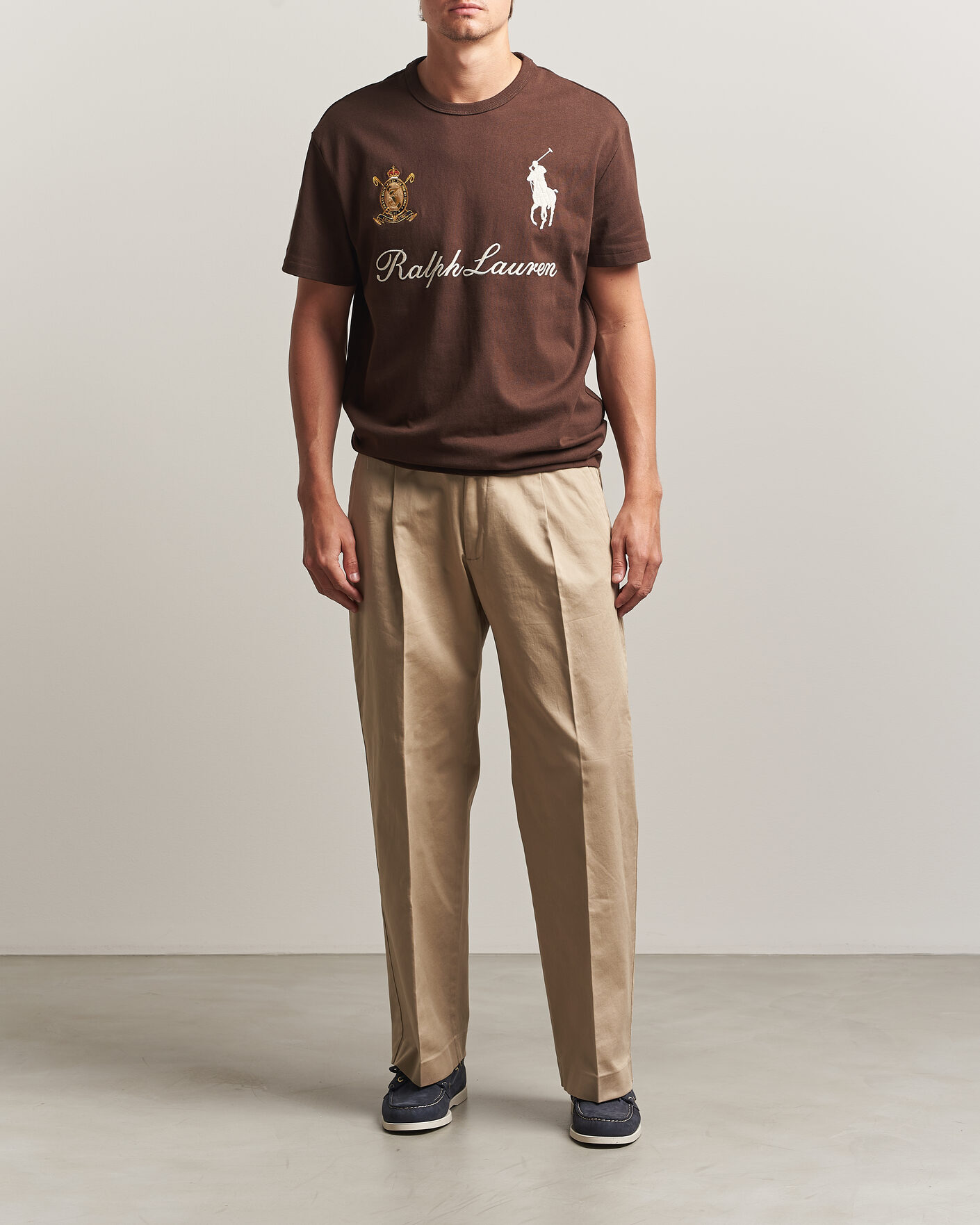 Herre | T-Shirts | Polo Ralph Lauren | Classic Fit Team T-shirt Nutmeg Brown