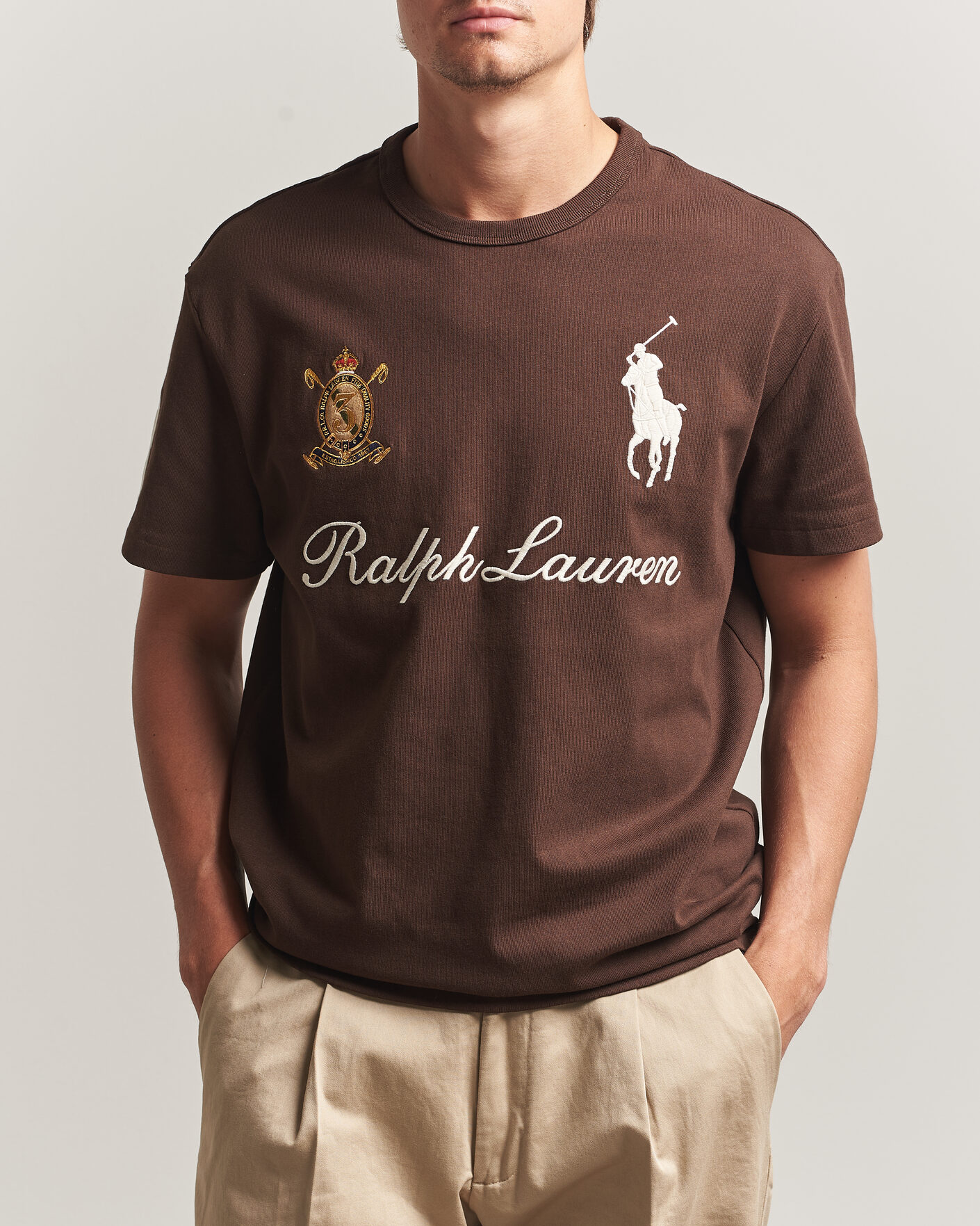 Herre | T-Shirts | Polo Ralph Lauren | Classic Fit Team T-shirt Nutmeg Brown