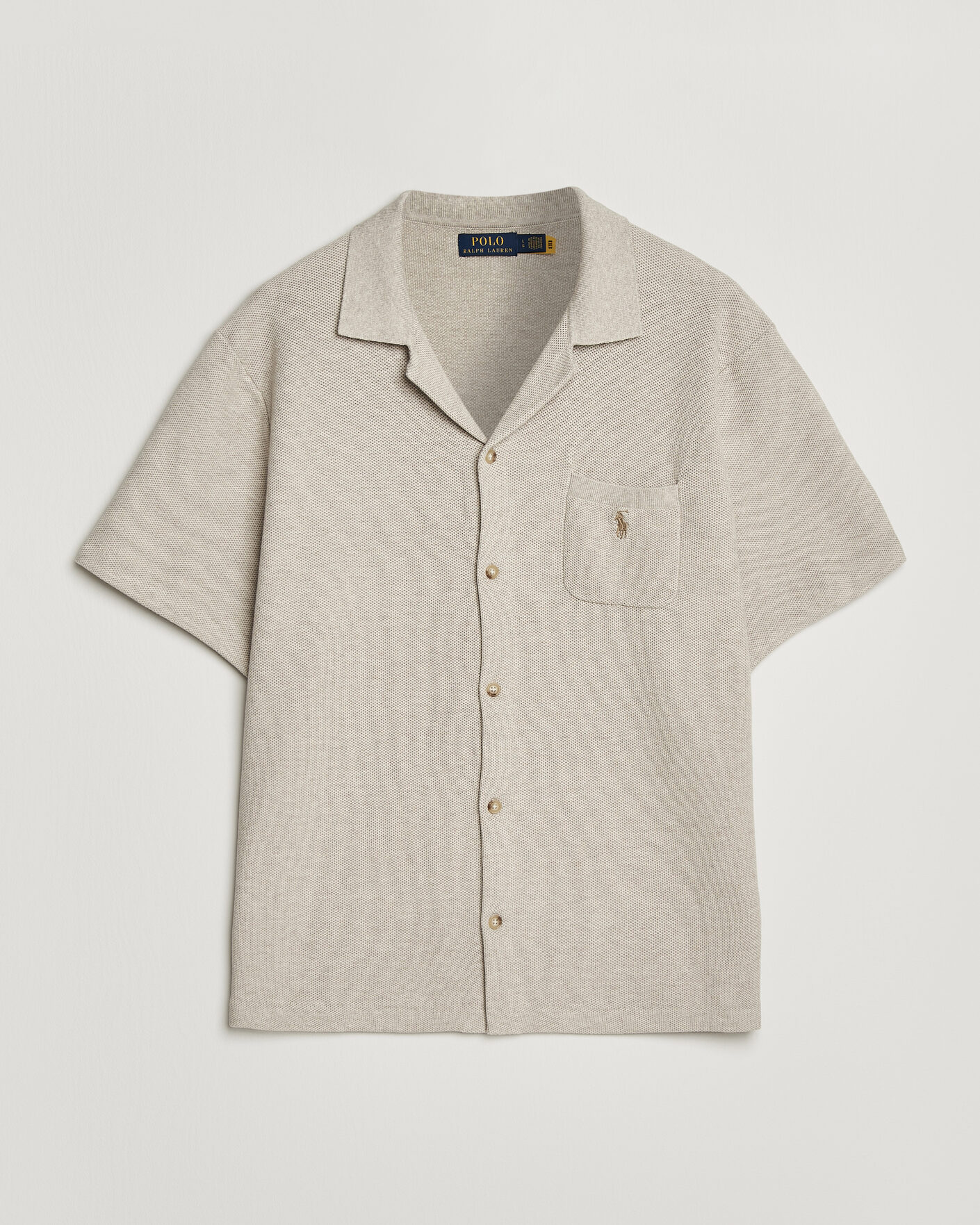 Herre | Skjorter | Polo Ralph Lauren | Textured Camp Collar Cardigan Light Walnut Brown