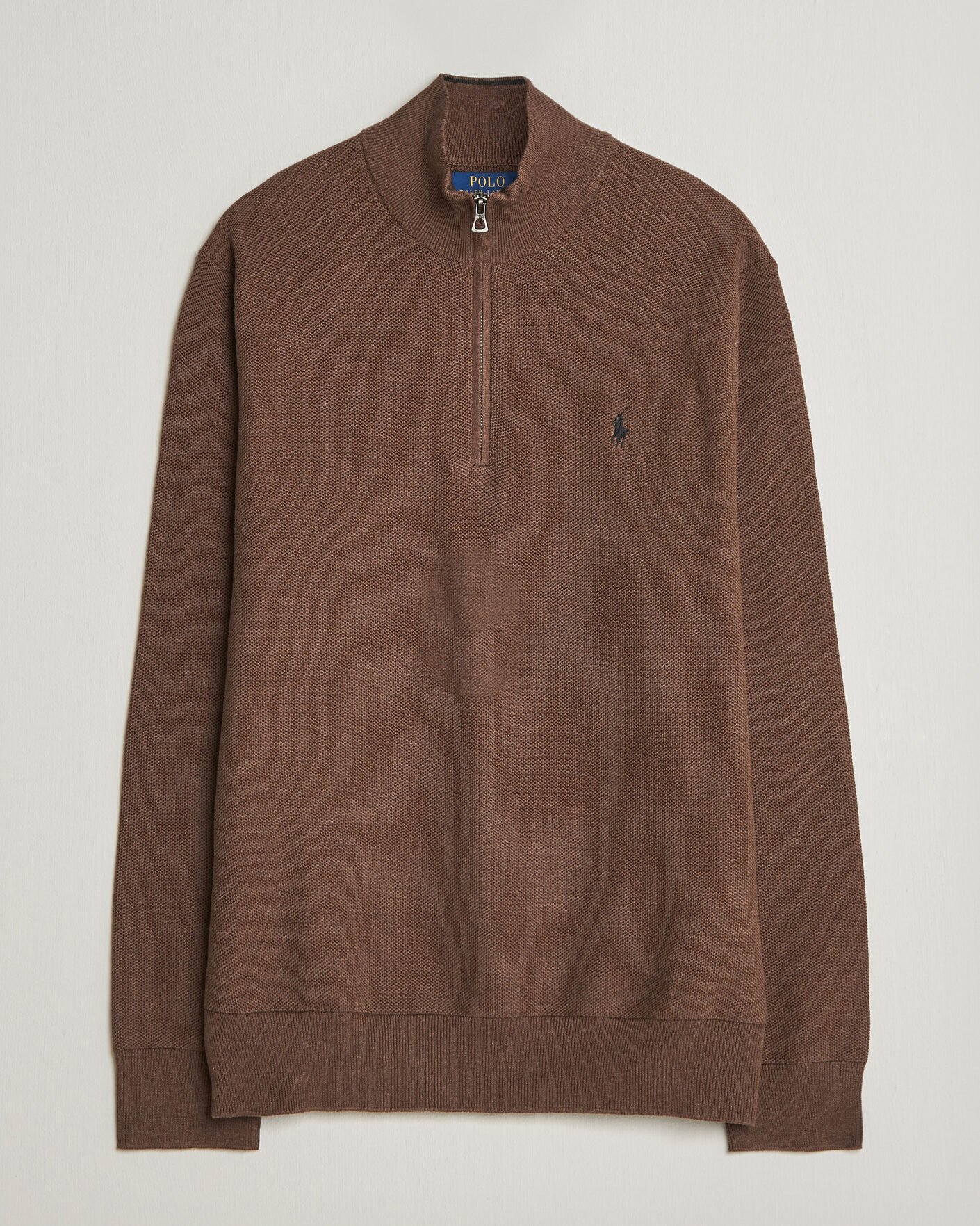 Herre | Trøjer | Polo Ralph Lauren | Textued Half-Zip Nutmeg Brown Heather