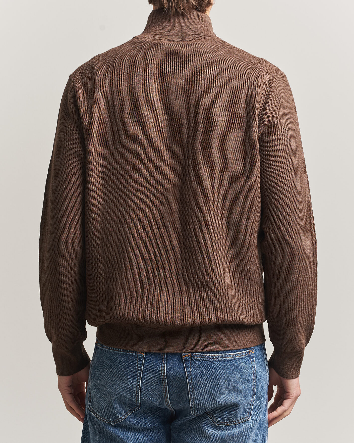 Herre | Trøjer | Polo Ralph Lauren | Textued Half-Zip Nutmeg Brown Heather