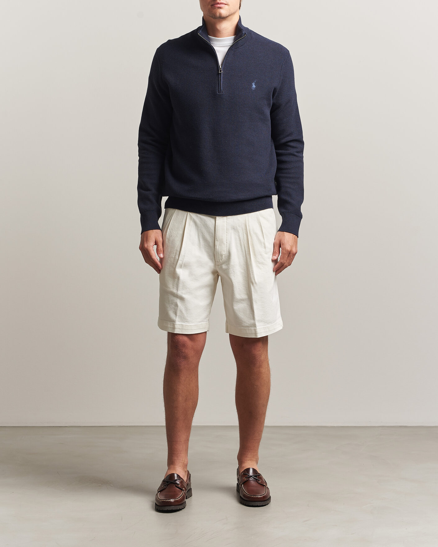 Herre | Trøjer | Polo Ralph Lauren | Textued Half-Zip Navy Heather