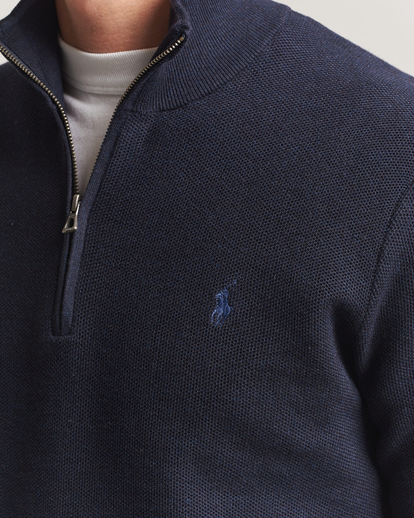 Herre | Trøjer | Polo Ralph Lauren | Textued Half-Zip Navy Heather
