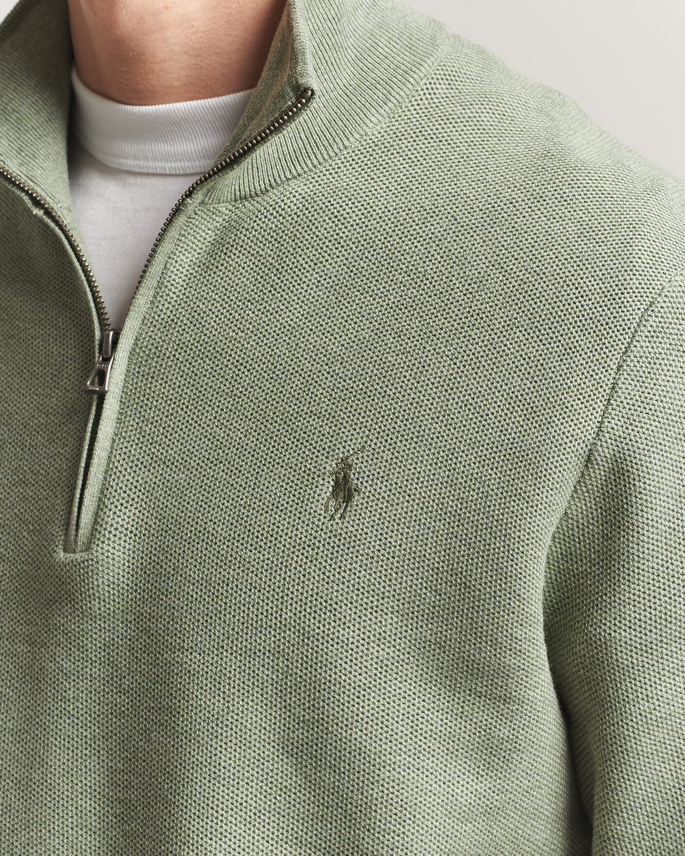 Herre | Trøjer | Polo Ralph Lauren | Textured Half-Zip Fern Green Heather