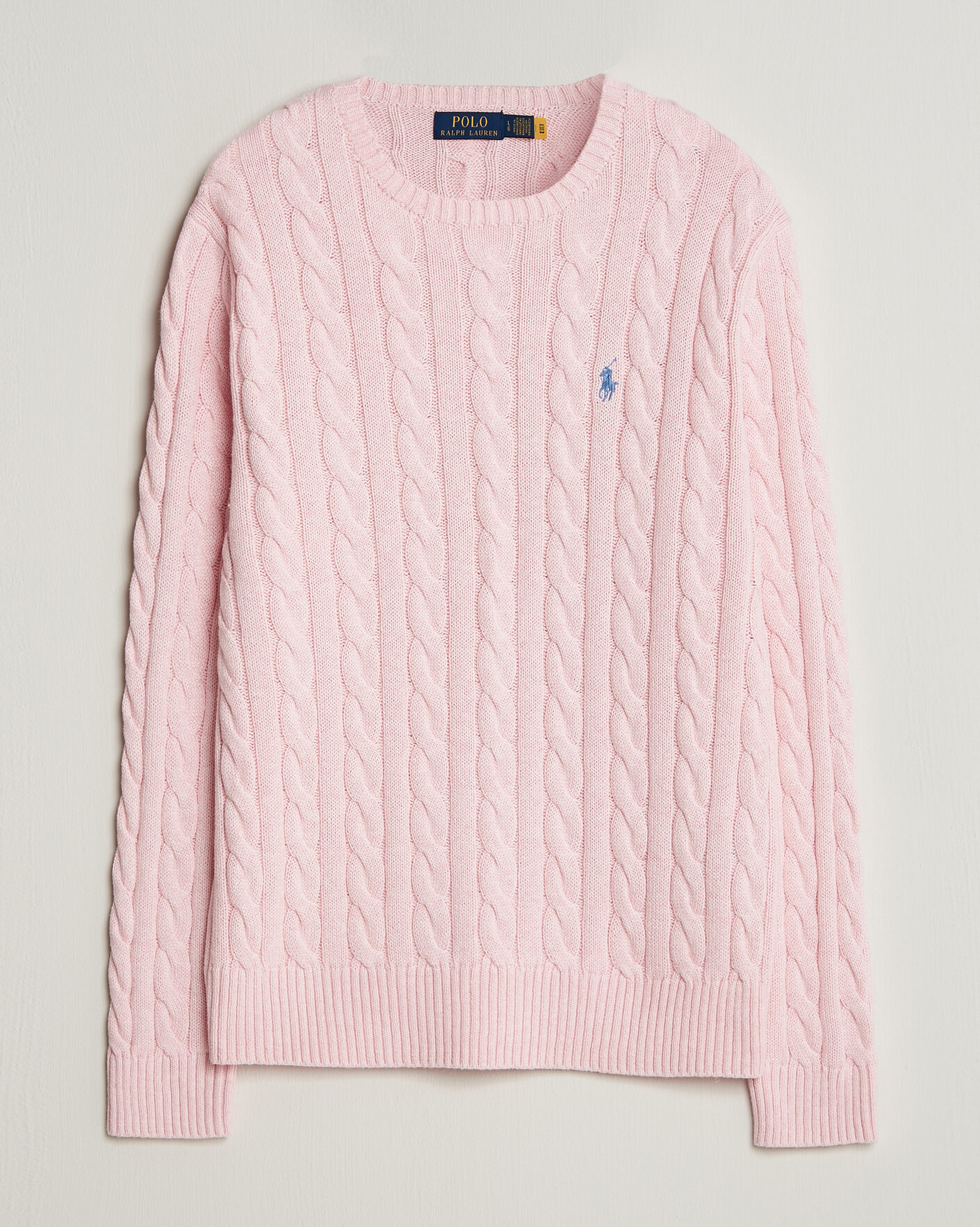 Herre | Trøjer | Polo Ralph Lauren | Cotton Cable Pullover Ballet Pink Heather