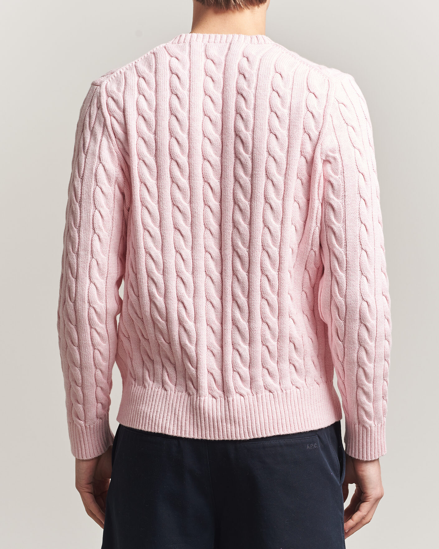Herre | Trøjer | Polo Ralph Lauren | Cotton Cable Pullover Ballet Pink Heather
