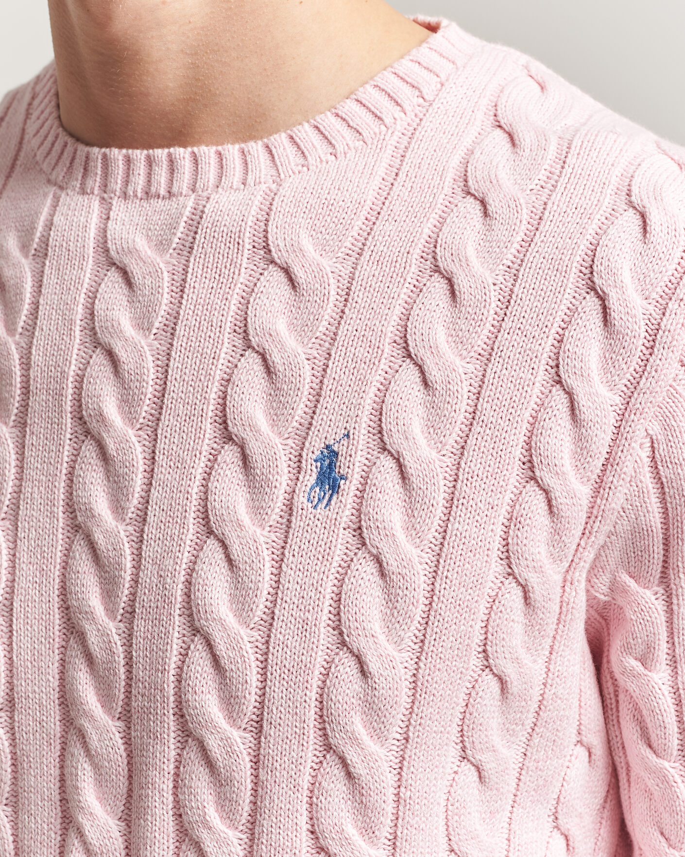 Herre | Trøjer | Polo Ralph Lauren | Cotton Cable Pullover Ballet Pink Heather