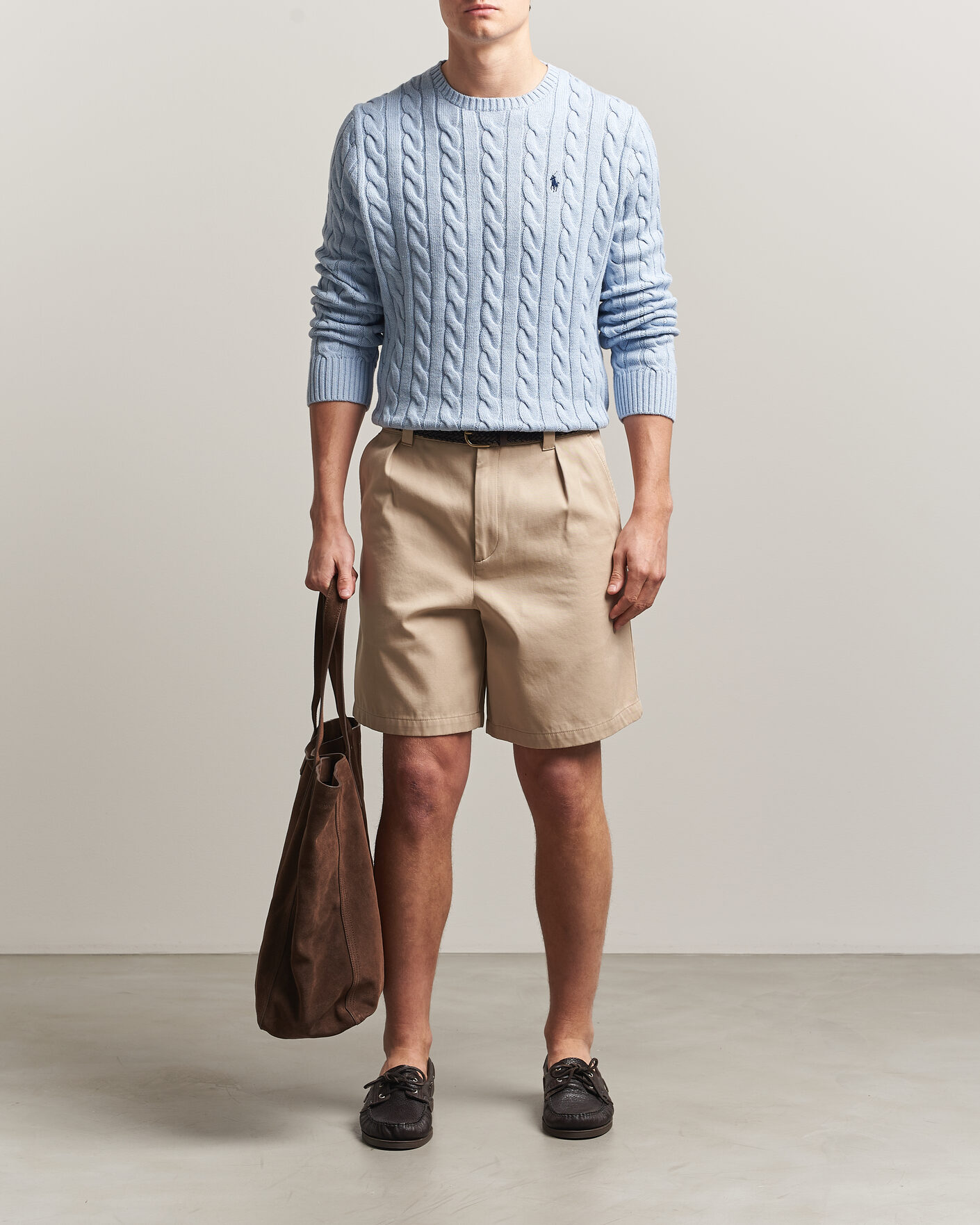 Herre | Trøjer | Polo Ralph Lauren | Cotton Cable Pullover Blue Hyacinth Heather