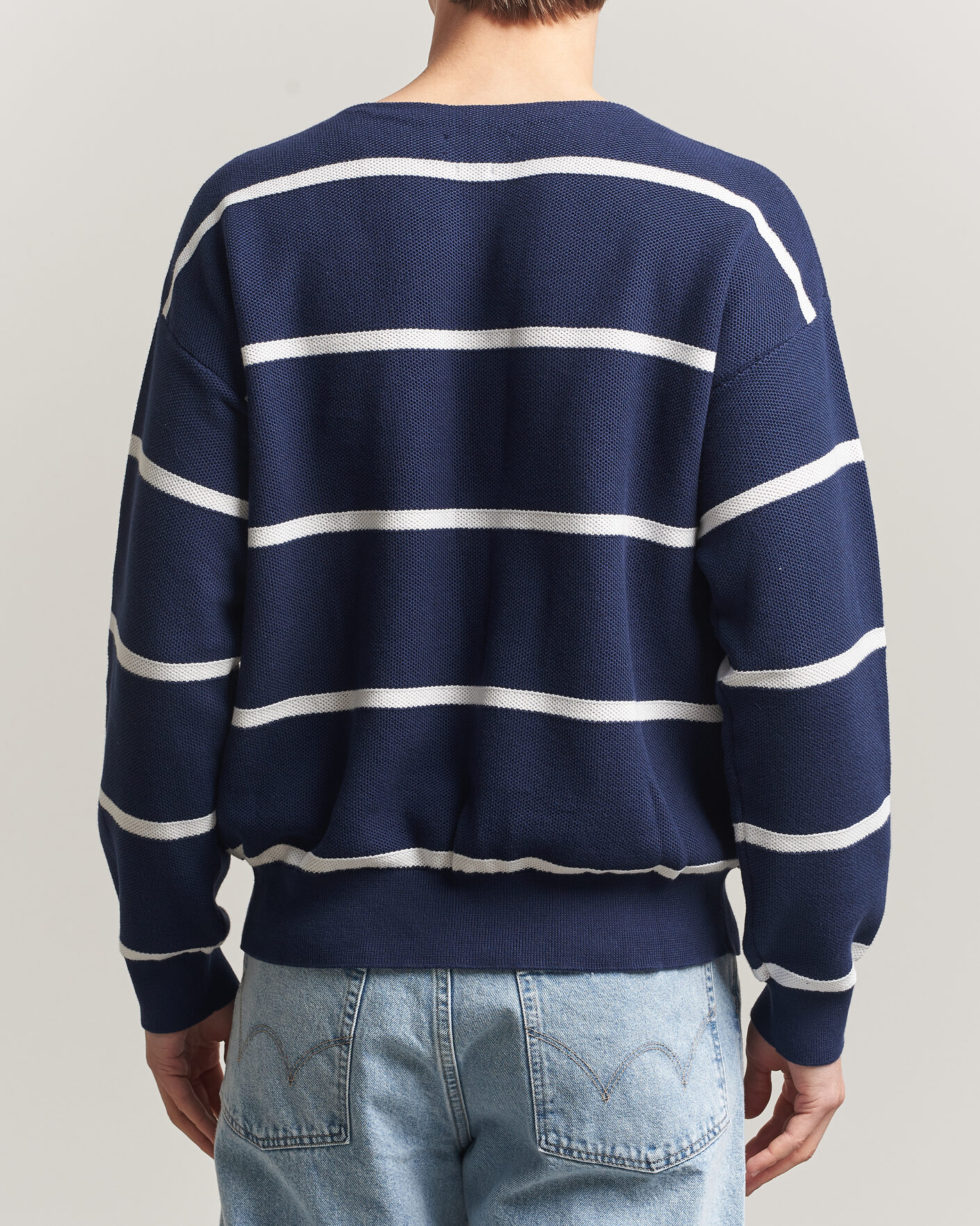 Herre | Trøjer | Polo Ralph Lauren | Striped Boat Neck Sweater Navy Combo