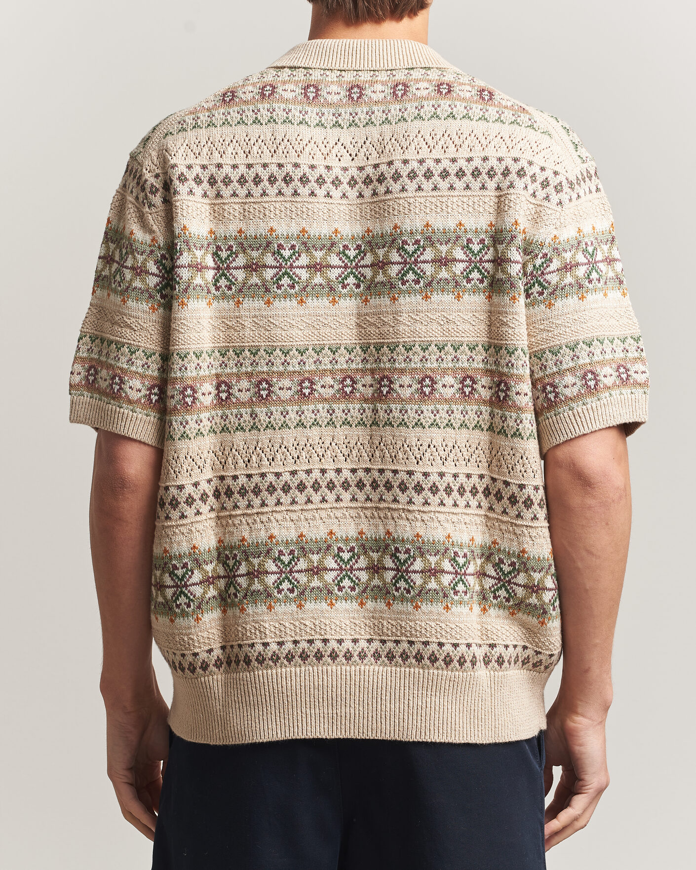 Herre | Trøjer | Polo Ralph Lauren | Cotton/Linen Fairisle Polo Tan Combo