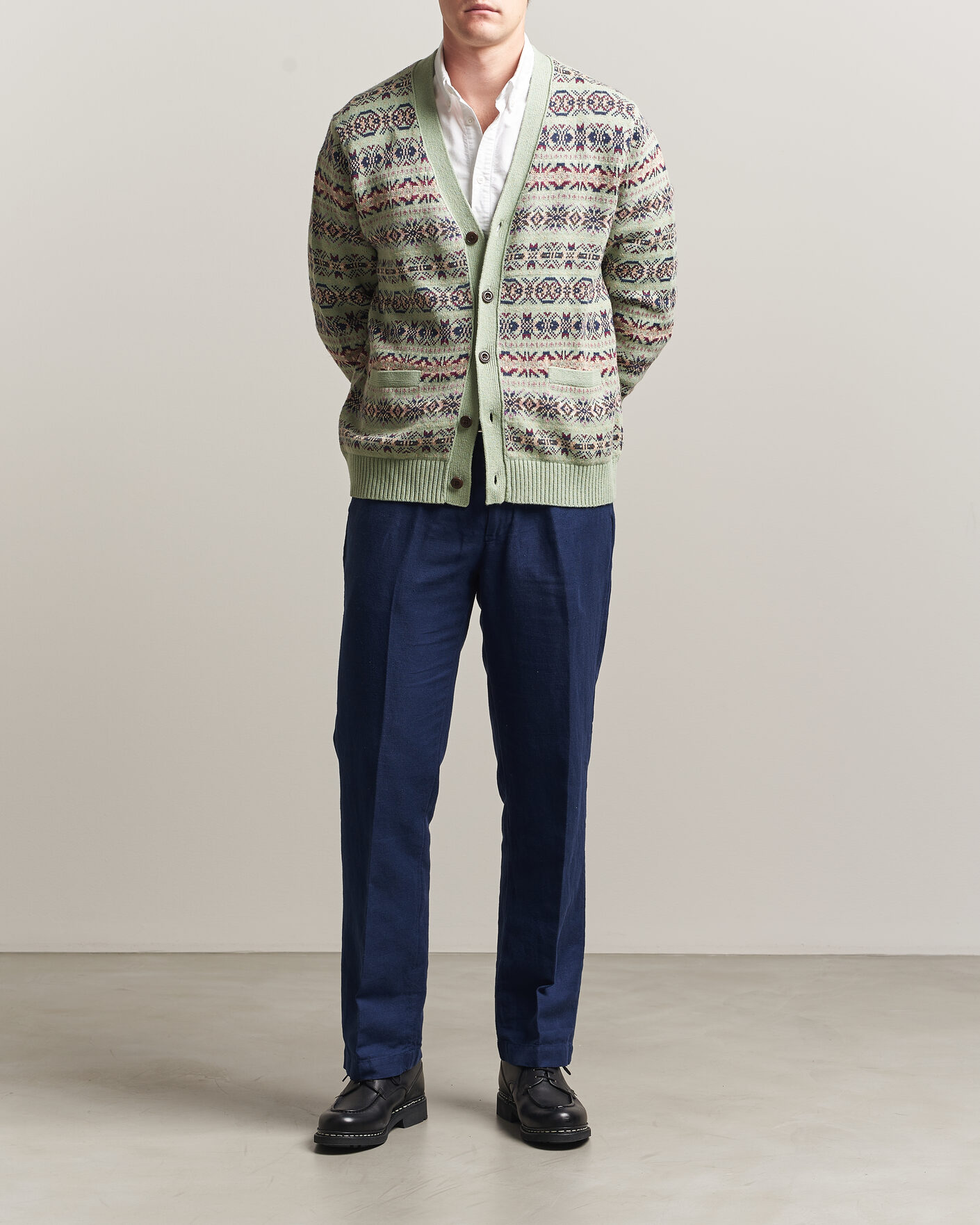 Herre | Trøjer | Polo Ralph Lauren | Cotton/Linen Fairisle Cardigan Green Combo