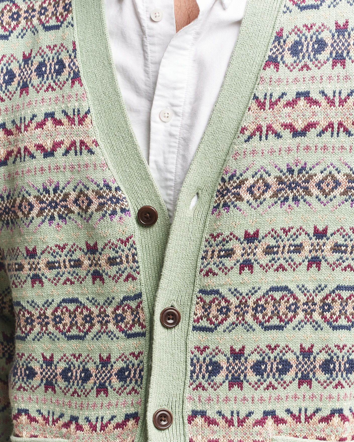 Herre | Trøjer | Polo Ralph Lauren | Cotton/Linen Fairisle Cardigan Green Combo