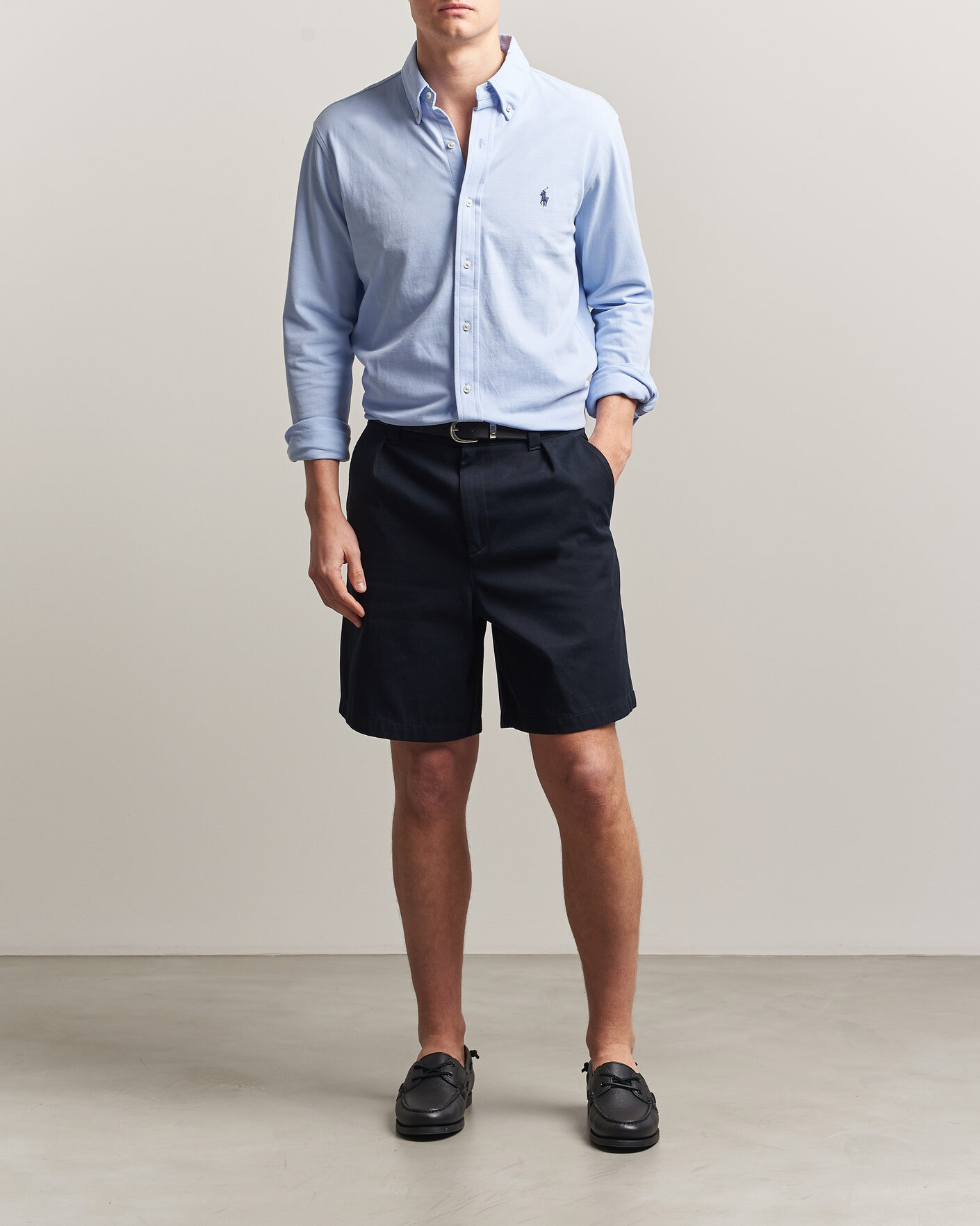 Herre | Skjorter | Polo Ralph Lauren | Featherweight Mesh Shirt Pebble Blue