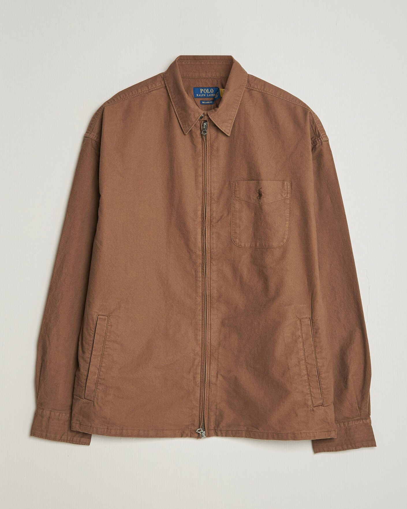 Herre | Skjorter | Polo Ralph Lauren | Osaca Oxford Zip Overshirt Chestnut