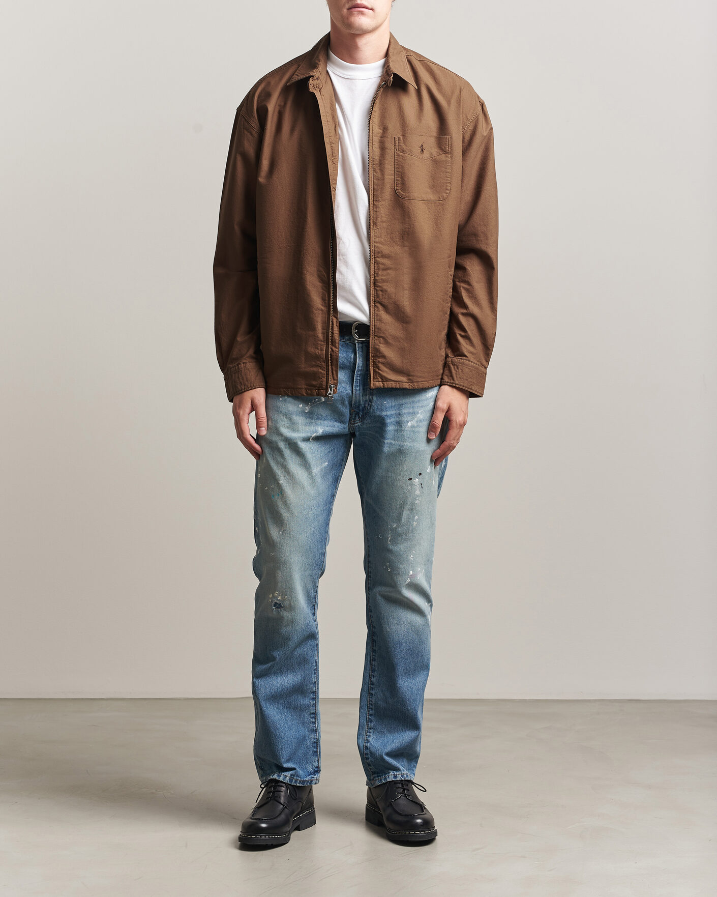 Herre | Skjorter | Polo Ralph Lauren | Osaca Oxford Zip Overshirt Chestnut