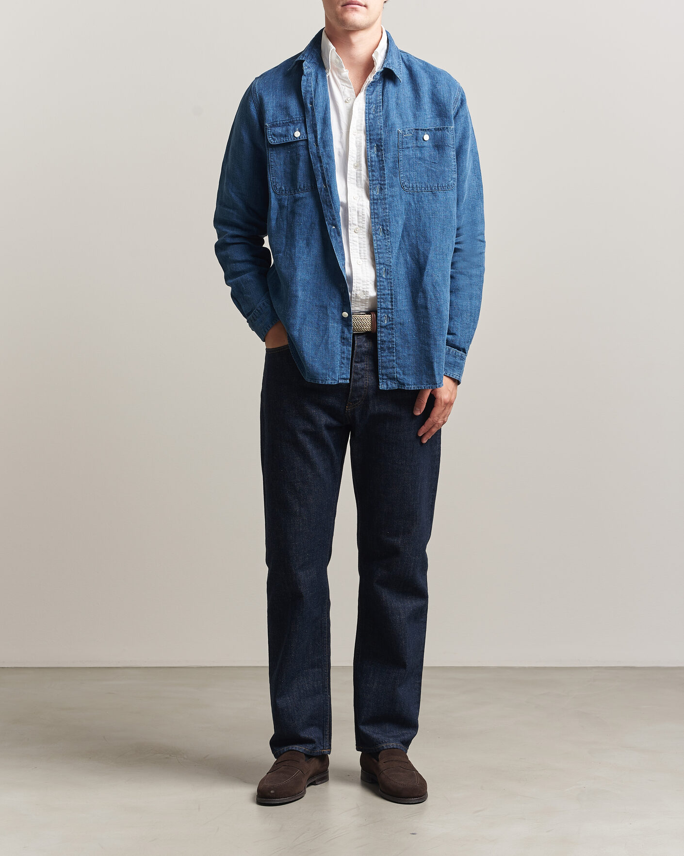 Herre | Skjorter | Polo Ralph Lauren | Indigo/Linen Western Shirt Medium Wash