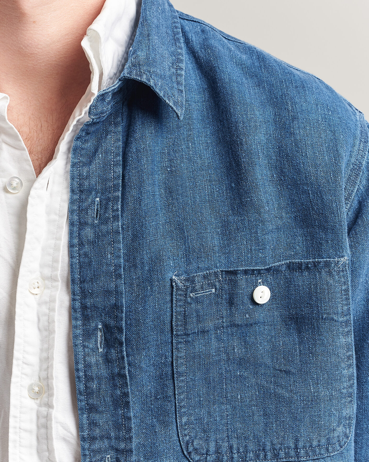 Herre | Skjorter | Polo Ralph Lauren | Indigo/Linen Western Shirt Medium Wash