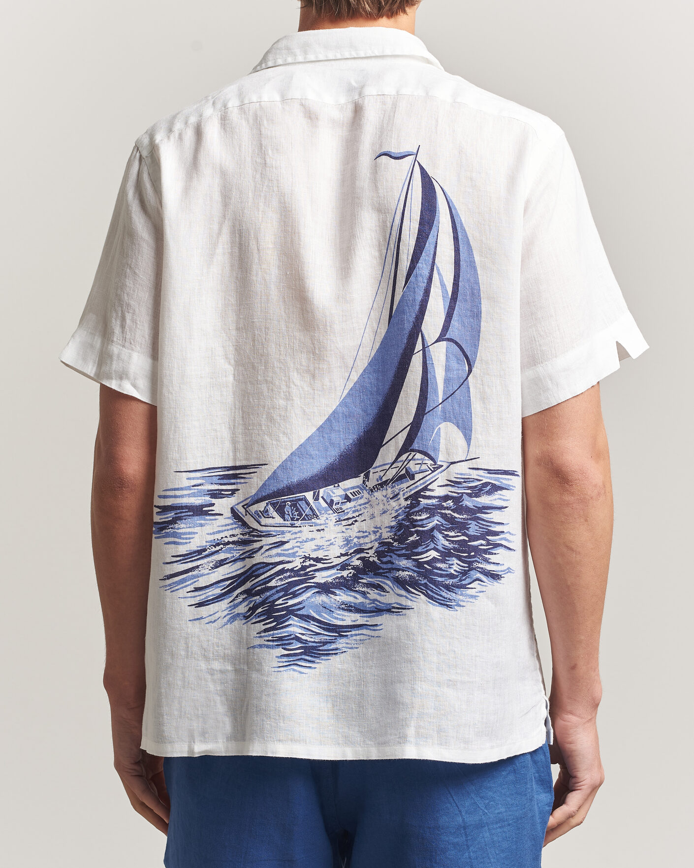 Herre | Skjorter | Polo Ralph Lauren | Linen Camp Shirt Vintage Nautical Sail