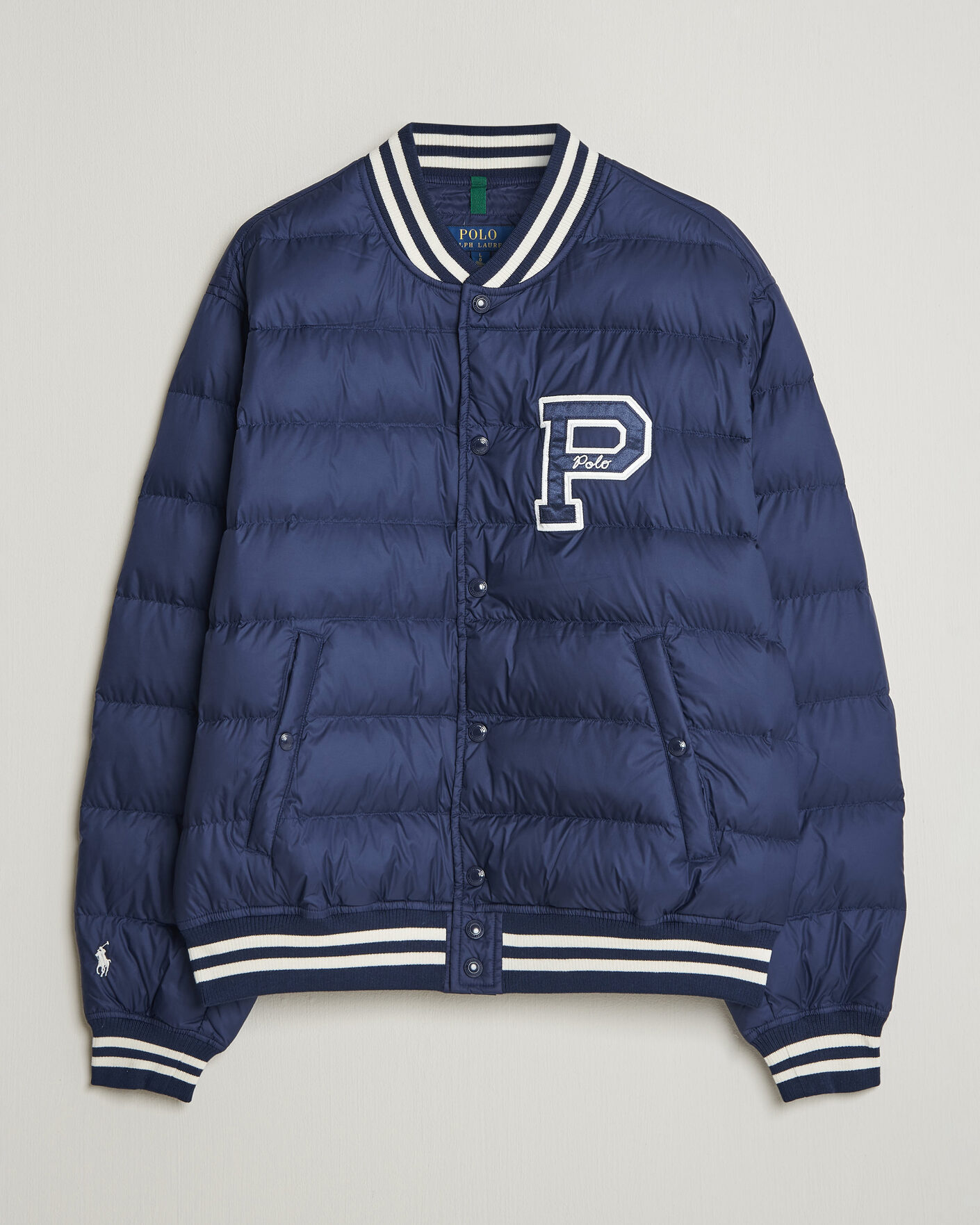 Herre | Jakker | Polo Ralph Lauren | Quilted Letterman Jacket Newport Navy