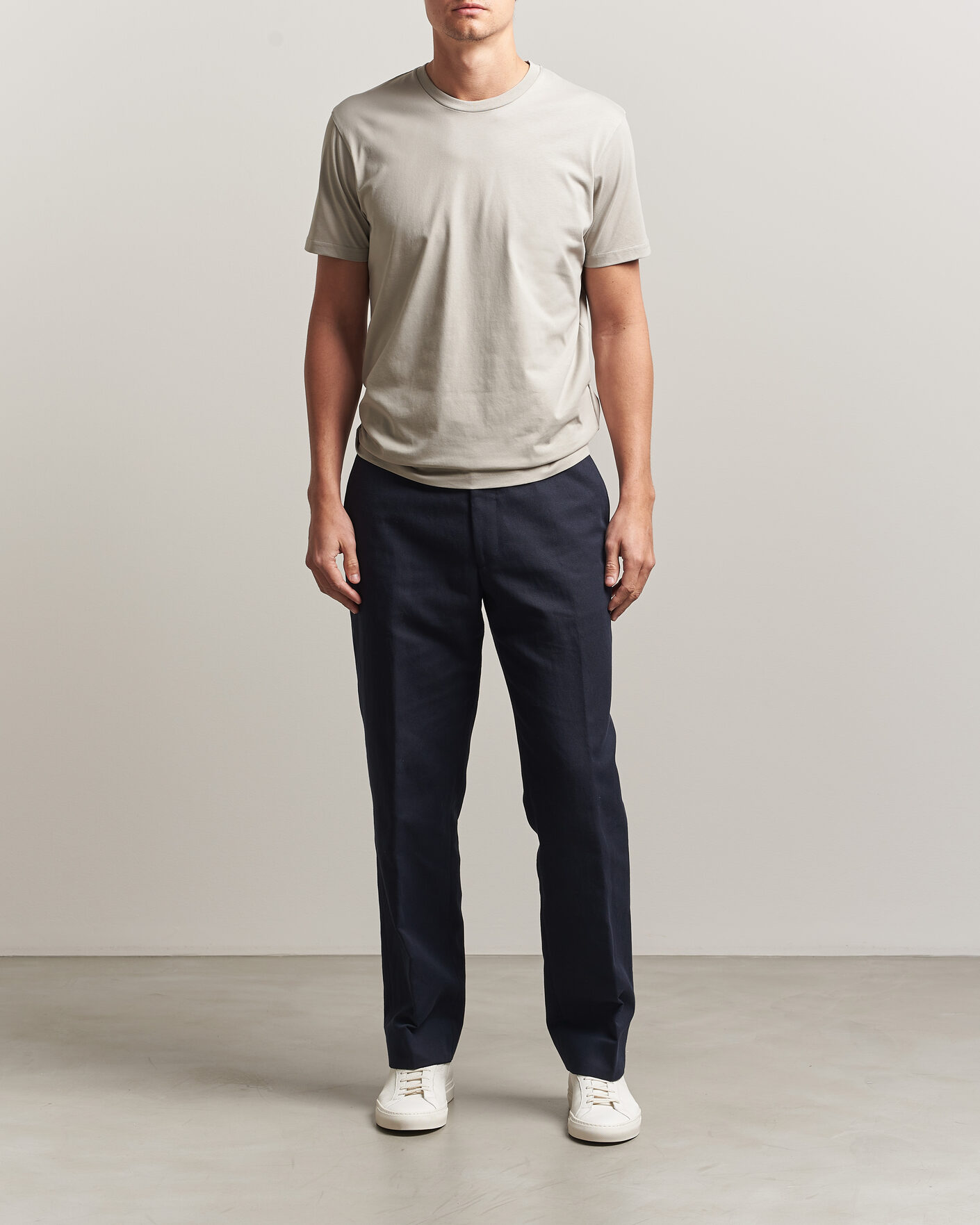 Herre | T-Shirts | Sunspel | Riviera Midweight T-Shirt Ash