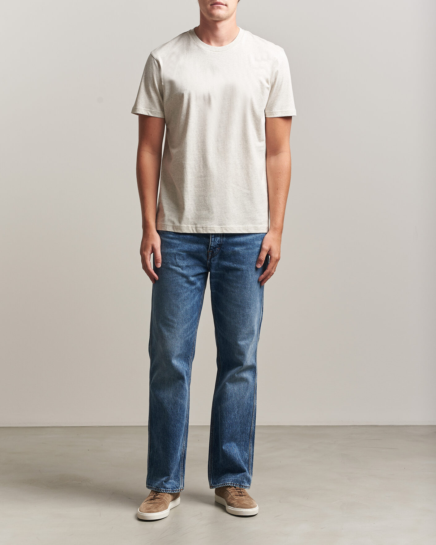 Herre | T-Shirts | Sunspel | Riviera Midweight T-Shirt Archive White