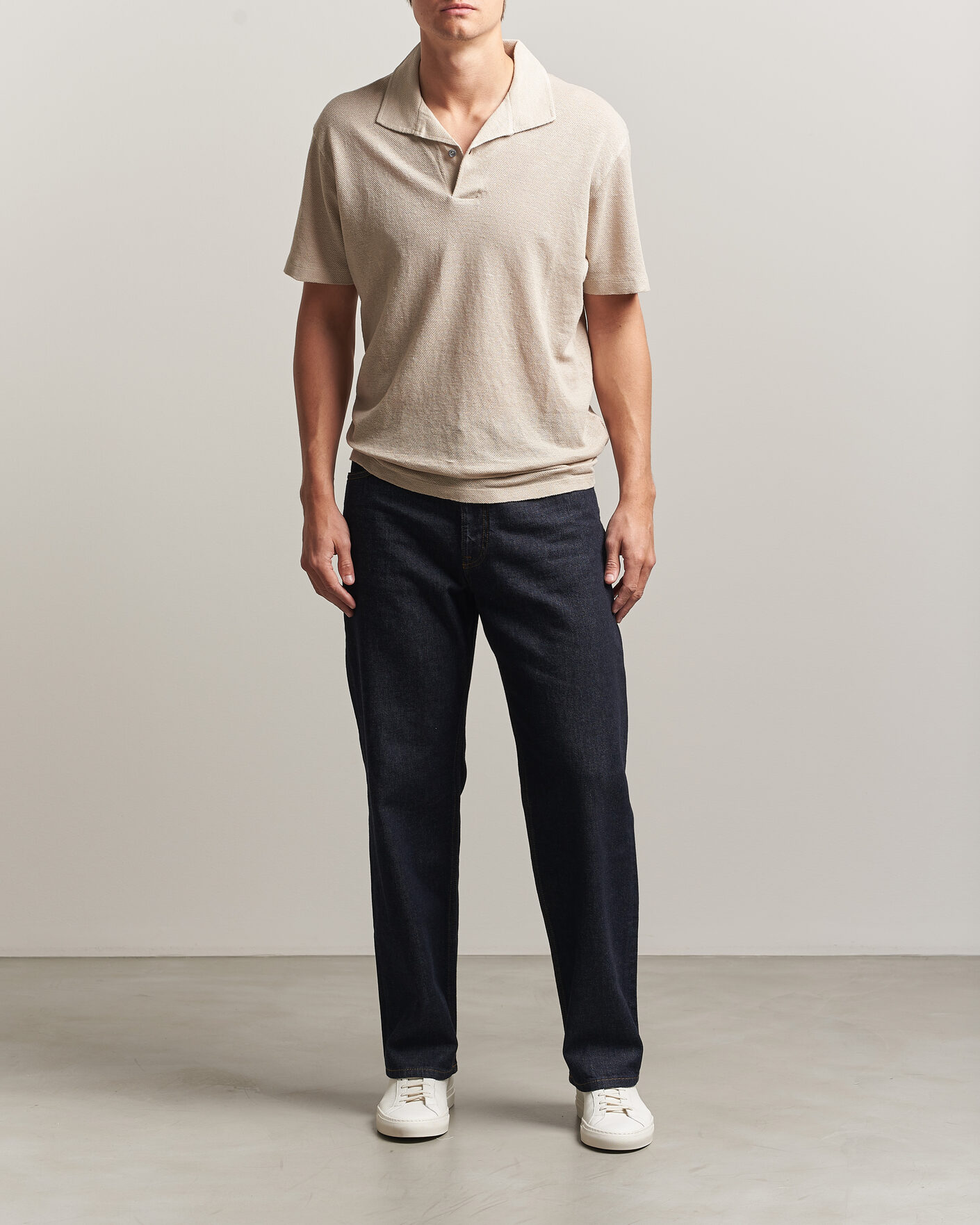 Herre | Polotrøjer | Sunspel | Linen Pique Polo Hazelwood