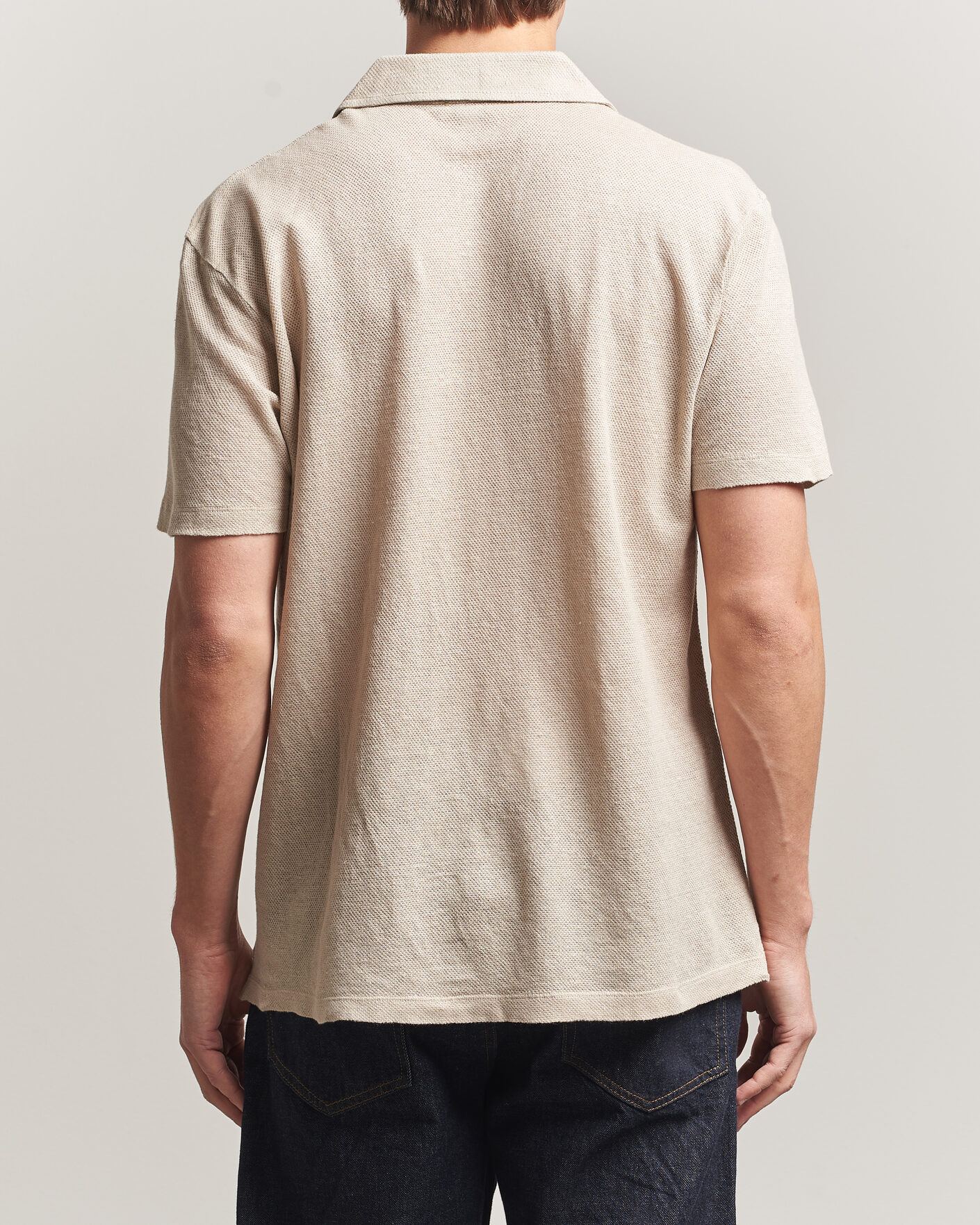 Herre | Polotrøjer | Sunspel | Linen Pique Polo Hazelwood