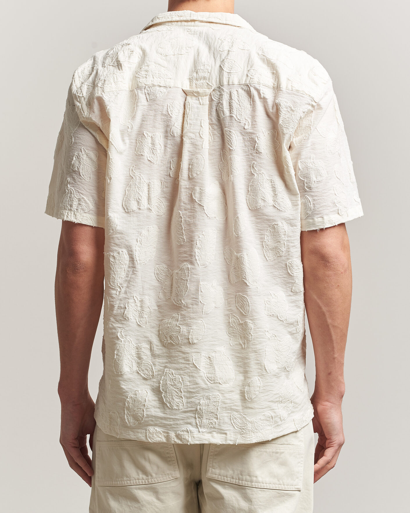 Herre | Skjorter | Forét | Peer Jaquard Short Sleeve Shirt Cloud