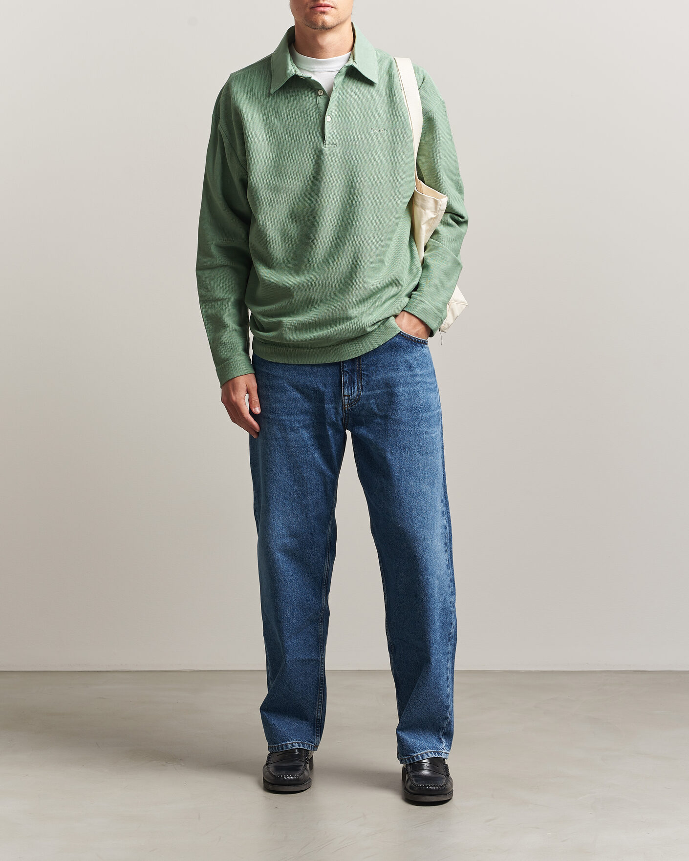 Herre | Polotrøjer | Forét | Herb Textured Knit Polo Green Oxide