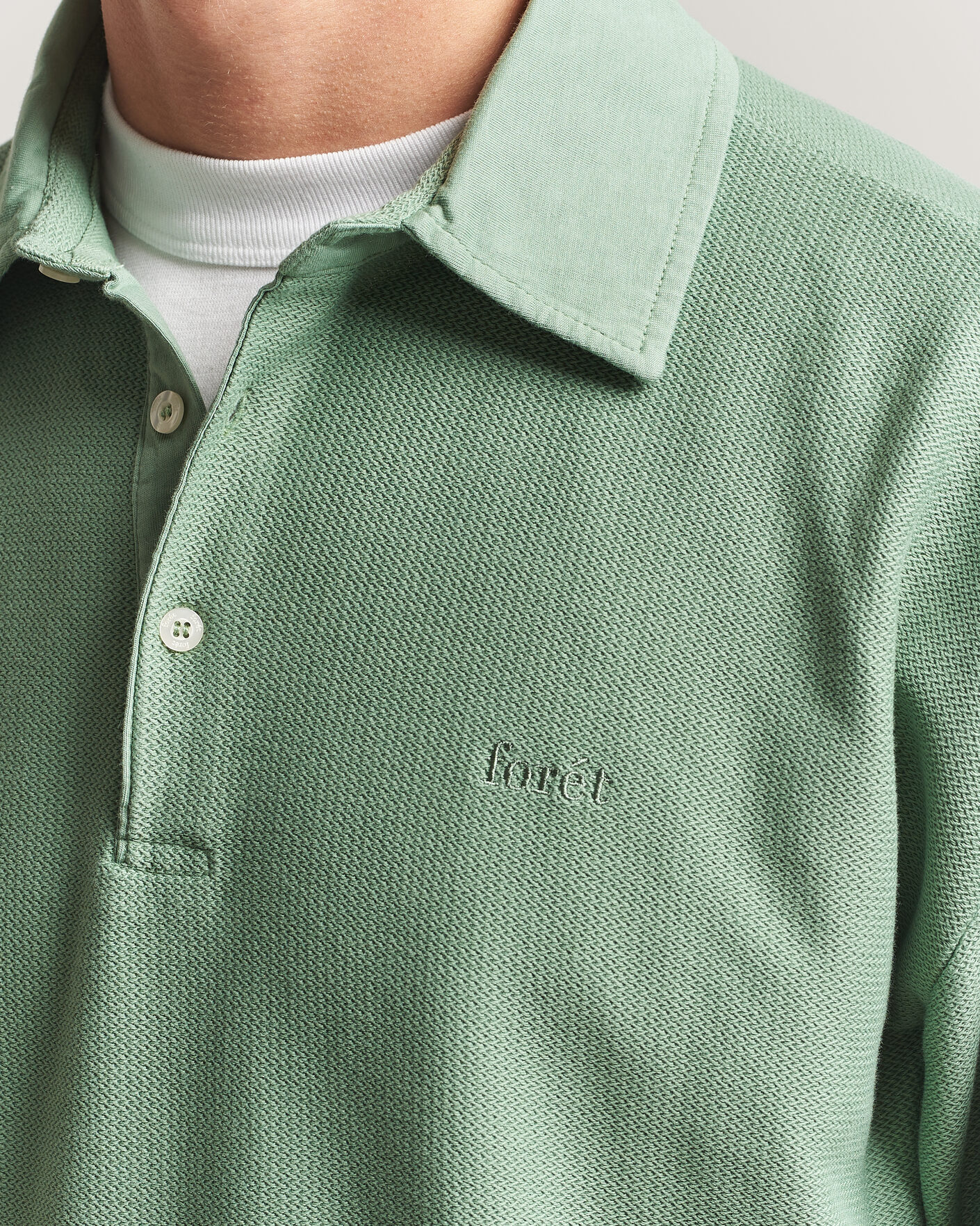 Herre | Polotrøjer | Forét | Herb Textured Knit Polo Green Oxide