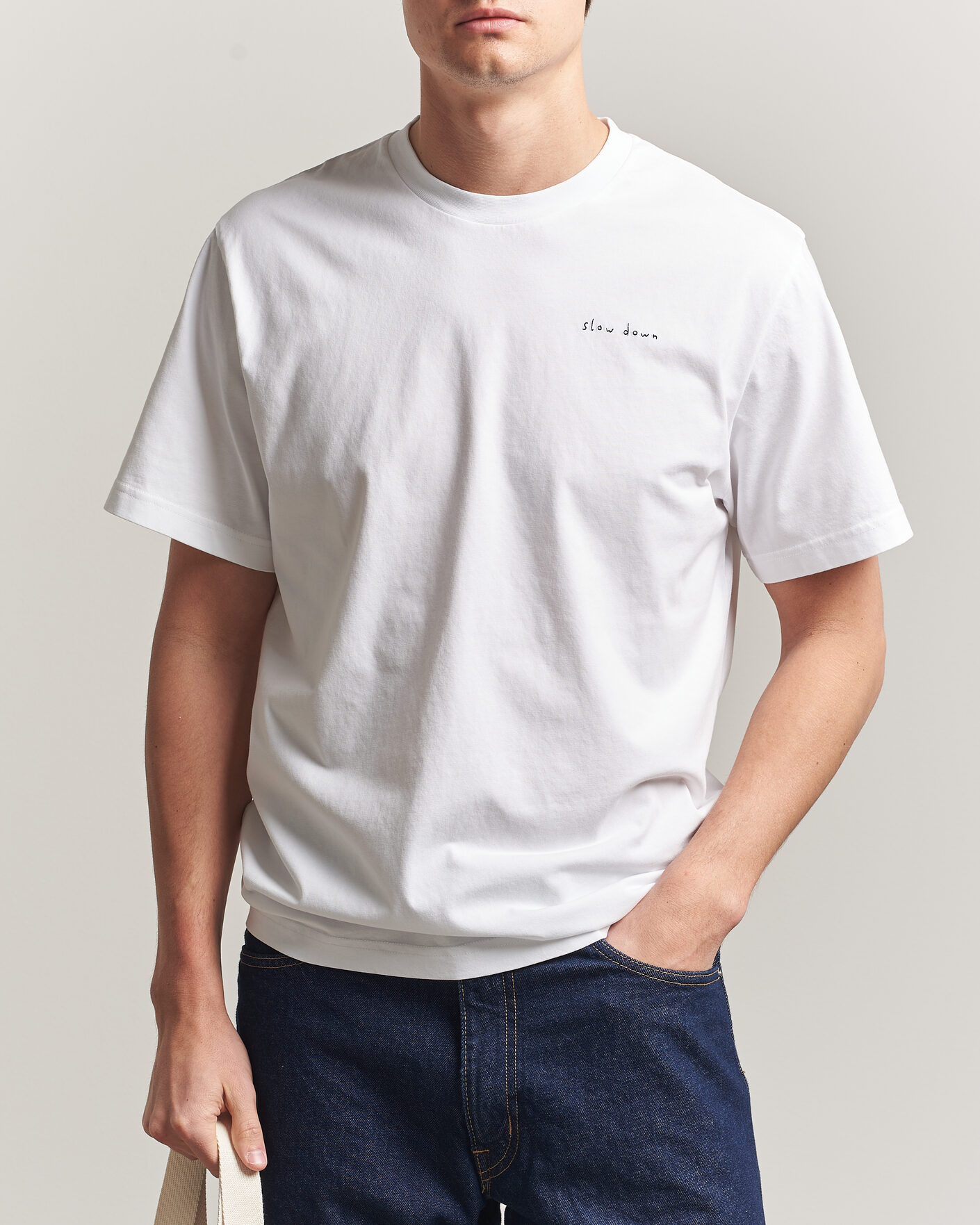 Herre | T-Shirts | Forét | Slow Down T-Shirt White