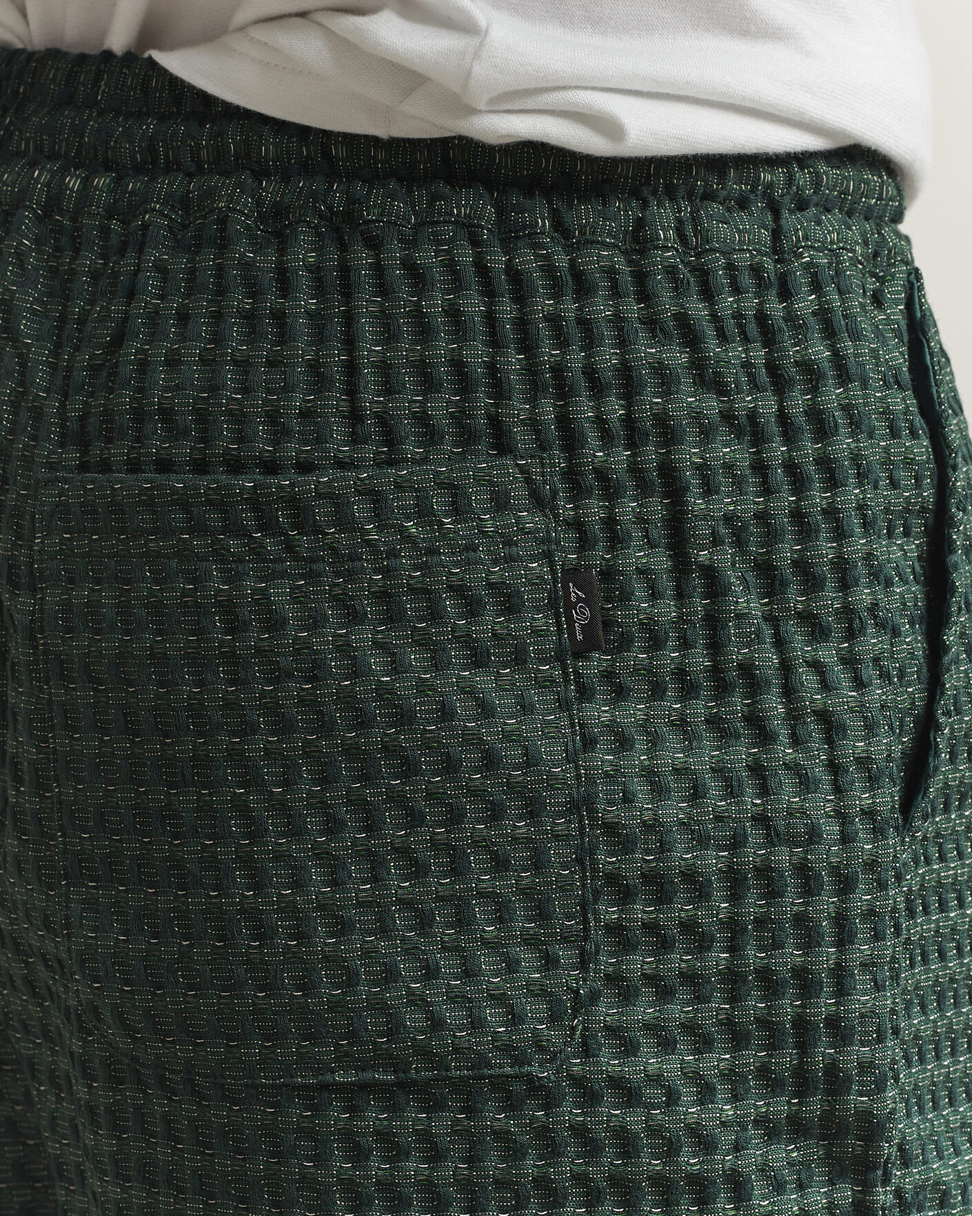 Herre | Shorts | LES DEUX | Check Seersucker Casual Shorts Pine Green
