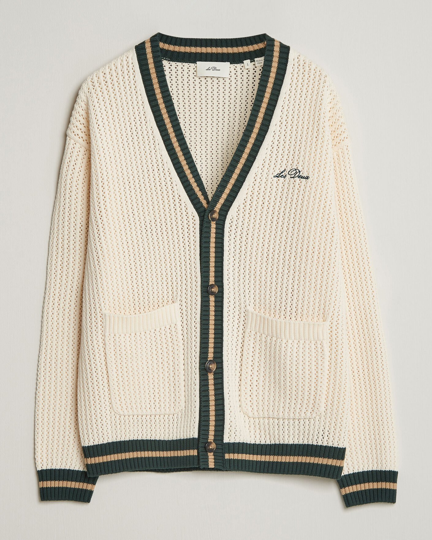 Herre | Trøjer | LES DEUX | Lace Knitted Cardigan Eggnog White