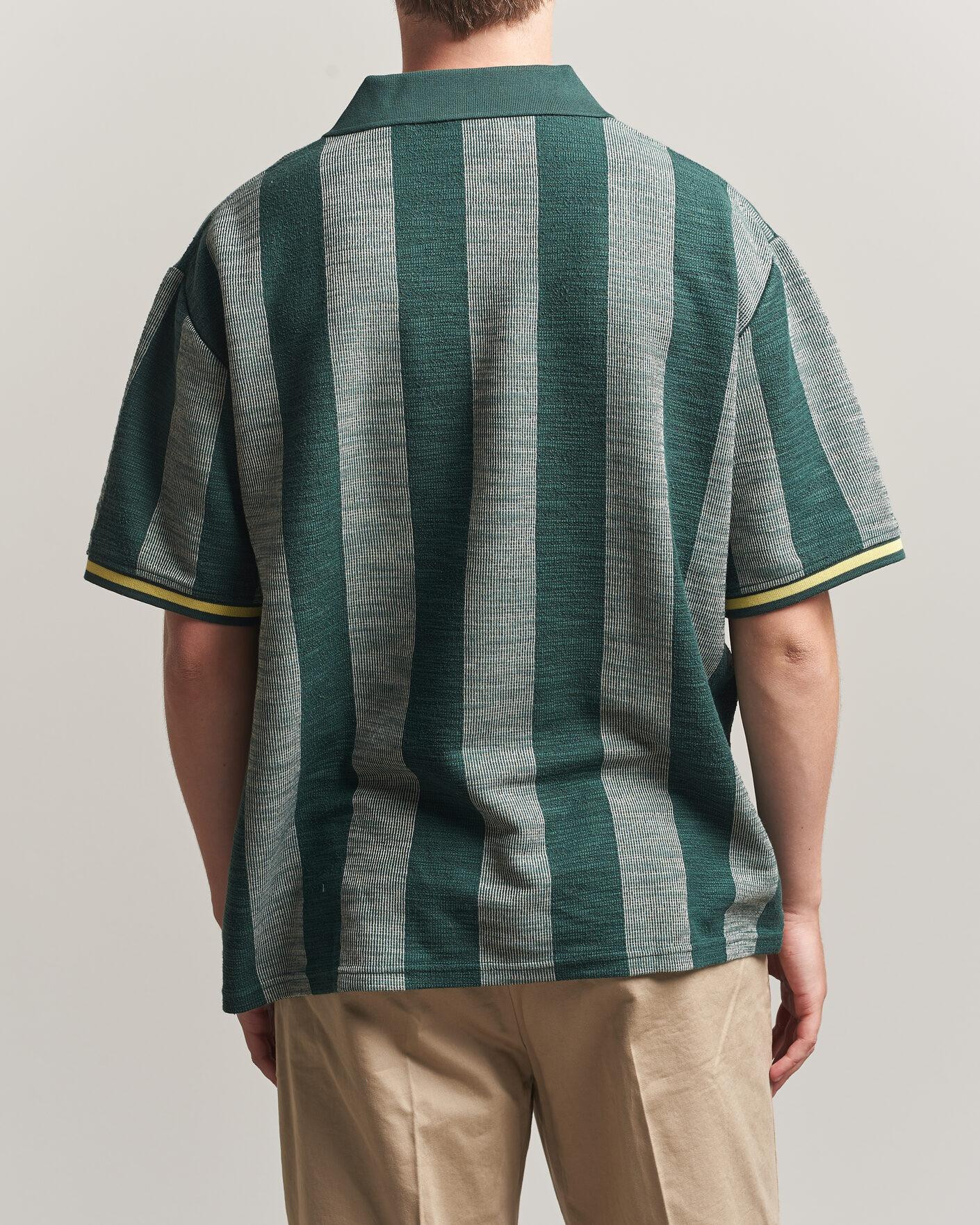 Herre | Polotrøjer | LES DEUX | Stripe Jacquard Football Jersey Pine Green