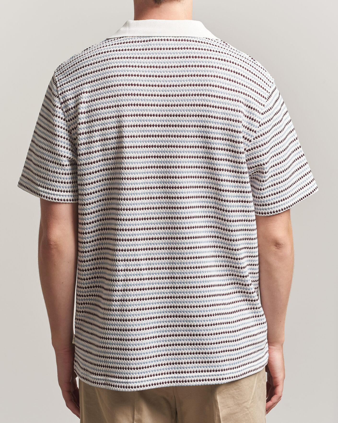 Herre | Polotrøjer | LES DEUX | Knitted Stripe Polo Eggnog White