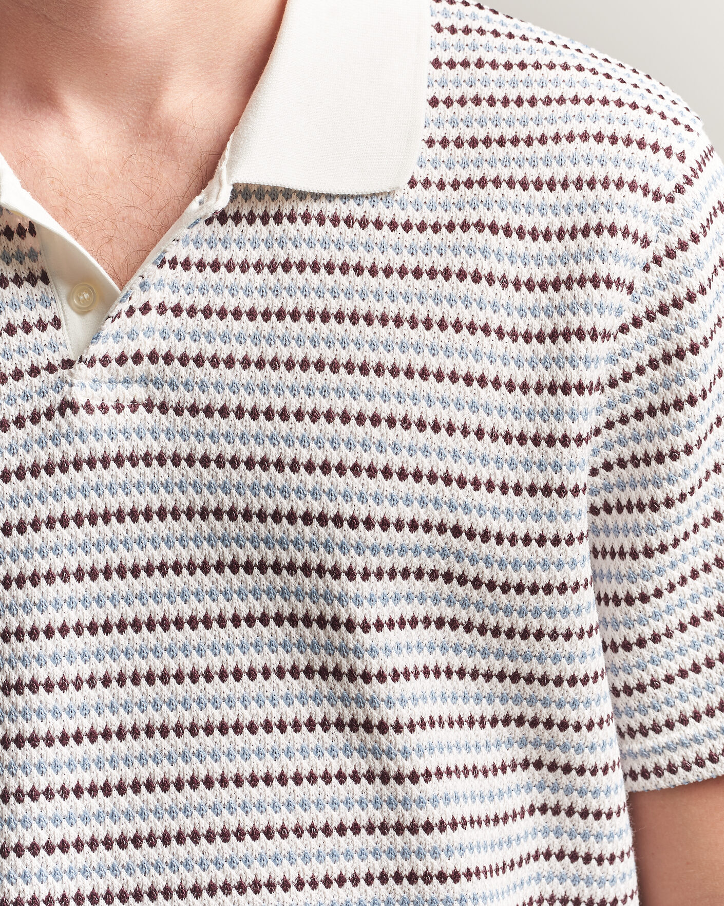 Herre | Polotrøjer | LES DEUX | Knitted Stripe Polo Eggnog White